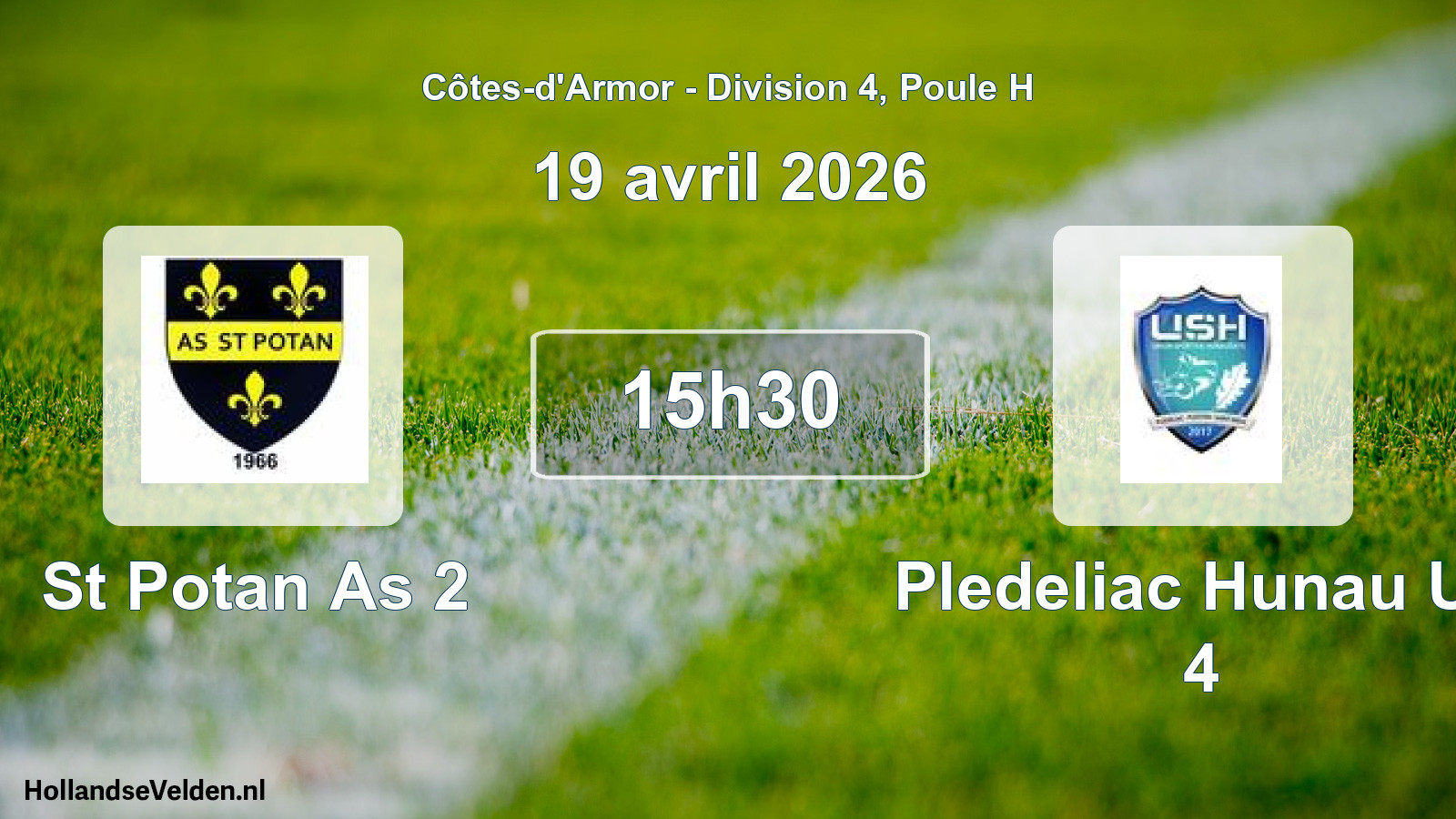 Geplande wedstrijd: St Potan As 2 - Pledeliac Hunau Us 4 (19 avril 2026)