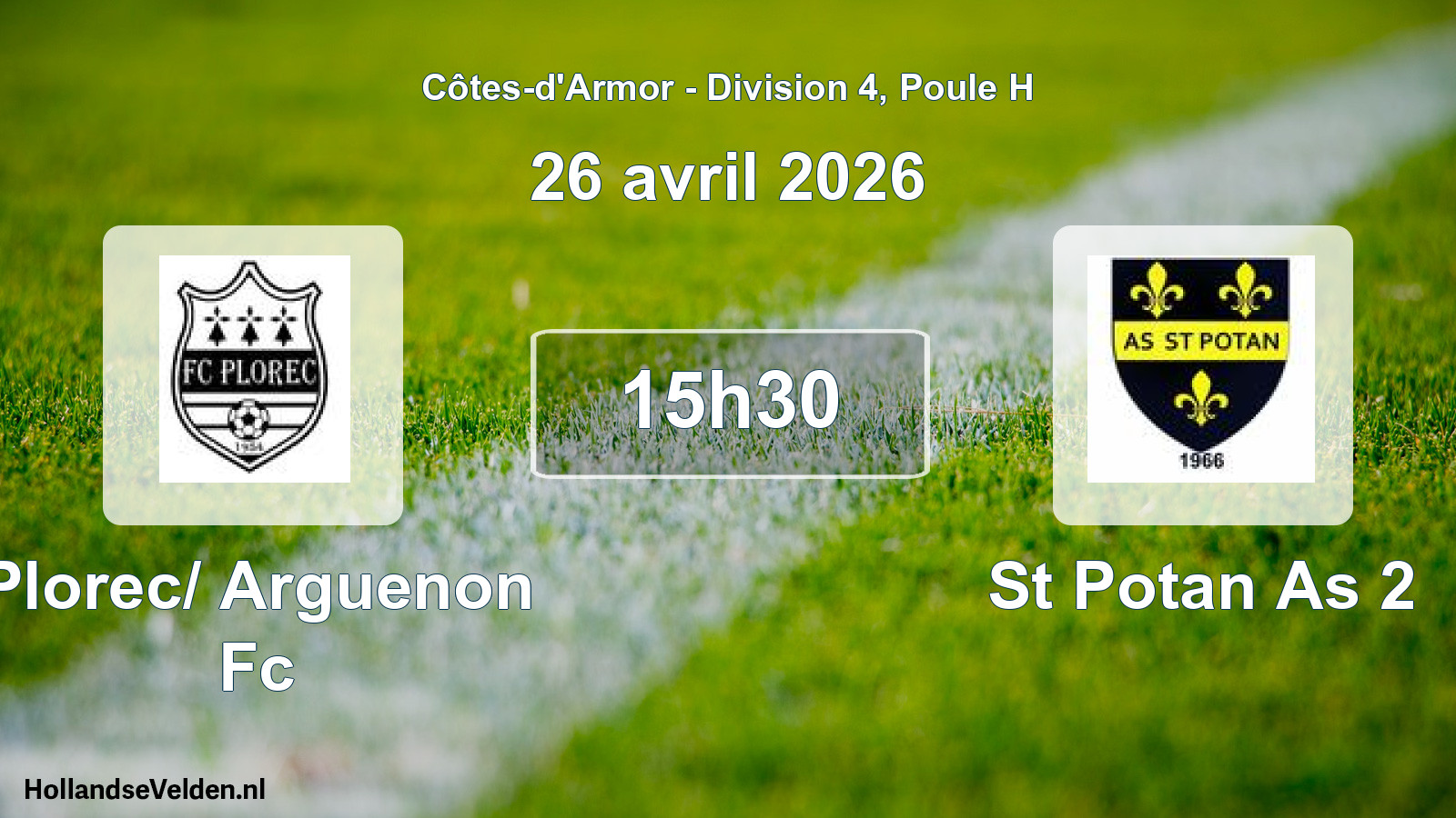 Scheduled Match: Plorec/ Arguenon Fc - St Potan As 2 (26 April 2026)