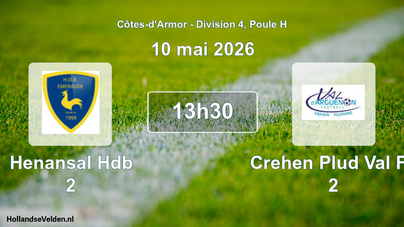 Geplande wedstrijd: Henansal Hdb 2 - Crehen Plud Val Fc 2 (10 mai 2026)