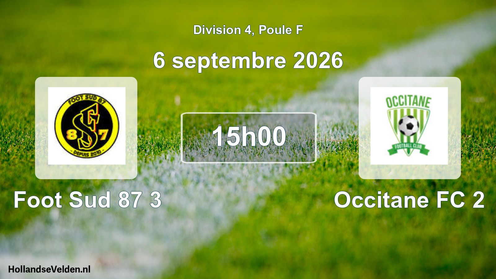Match programmé: Foot Sud 87 3 - Occitane FC 2 (6 septembre 2026)