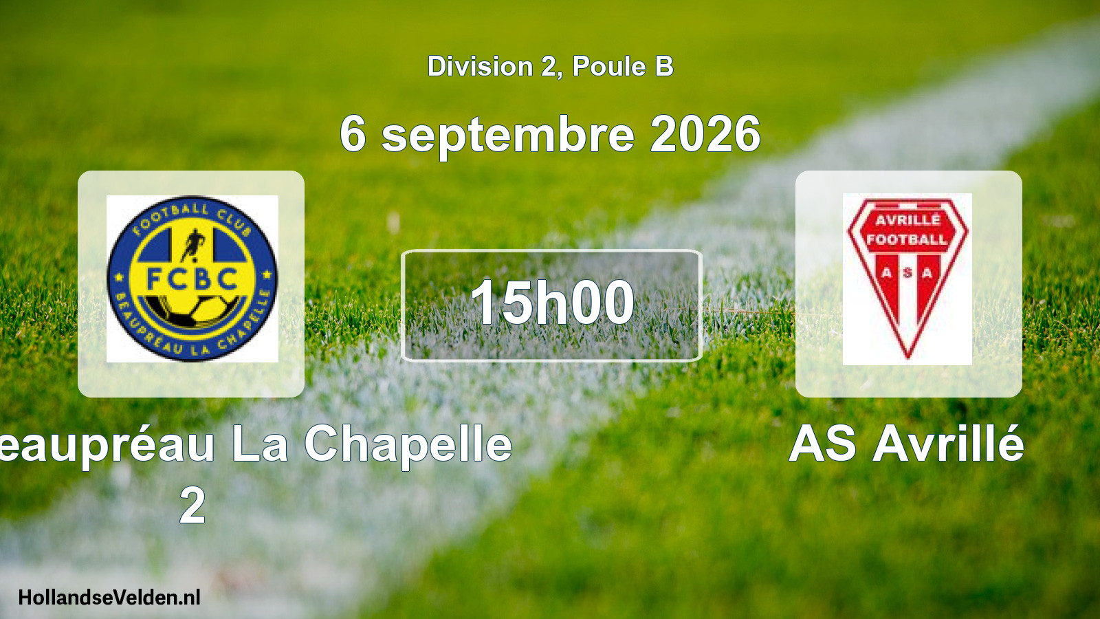 Scheduled Match: FC Beaupréau La Chapelle 2 - AS Avrillé (6 September 2026)