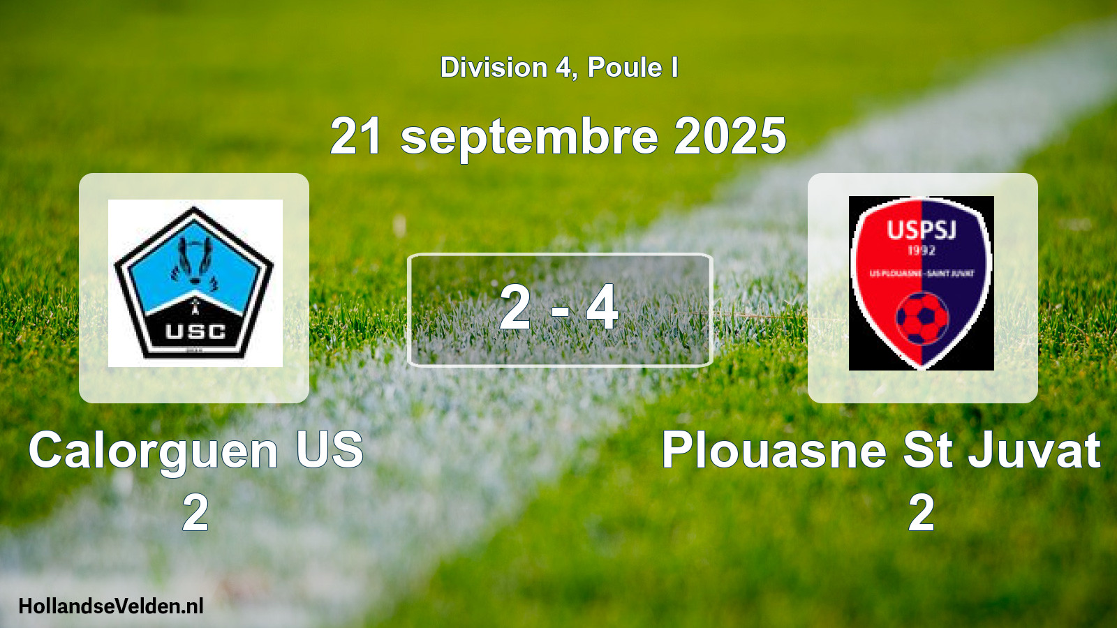 Gespeelde wedstrijd: Calorguen US 2 - Plouasne St Juvat US 2 2 - 4 (21 september 2025)