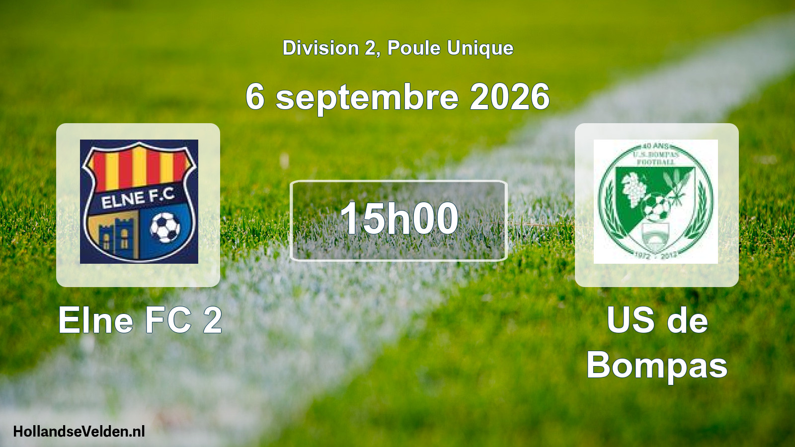 Match programmé: Elne FC 2 - US de Bompas (6 septembre 2026)