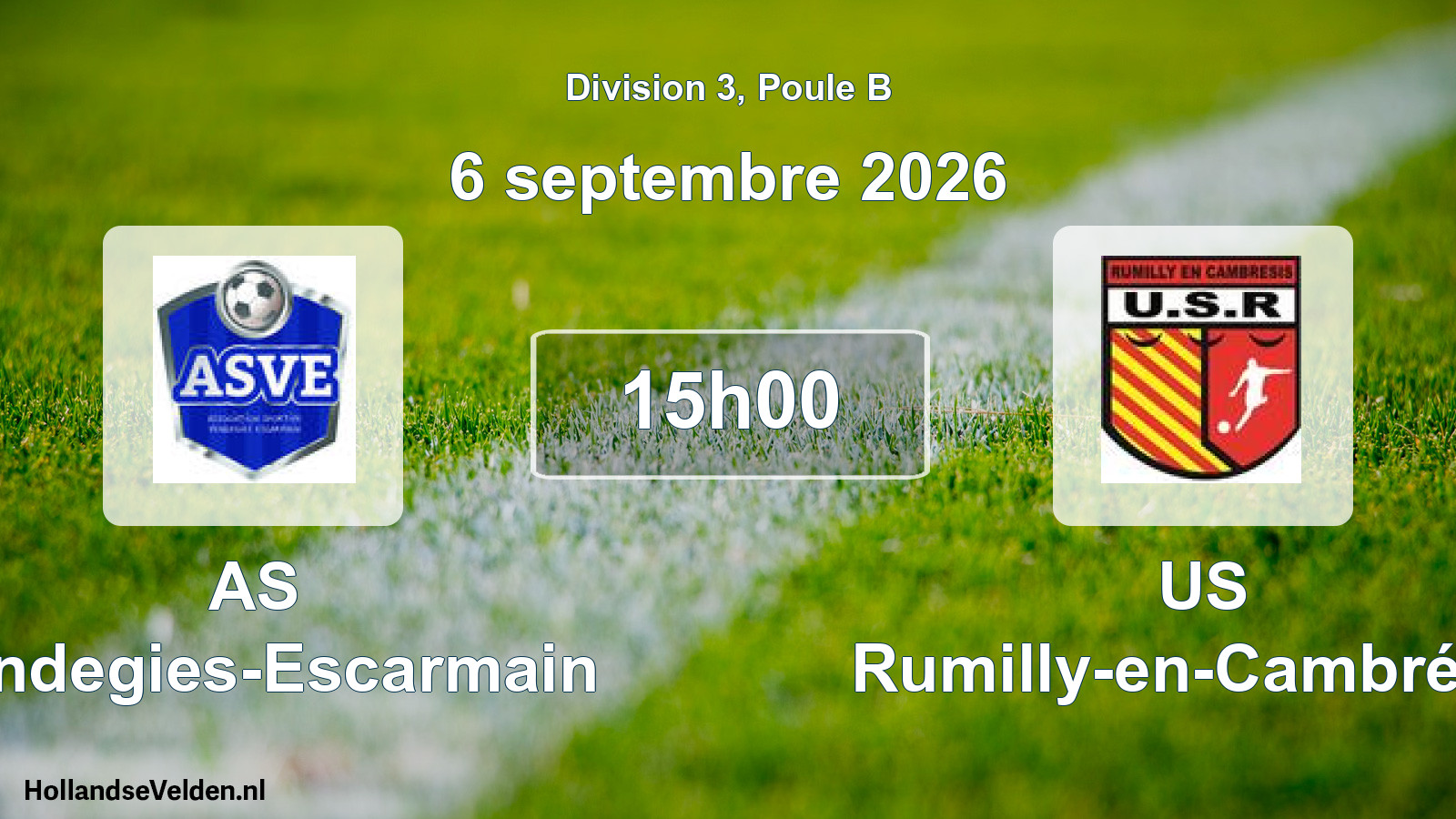 Scheduled Match: AS Vendegies-Escarmain - US Rumilly-en-Cambrésis (6 September 2026)