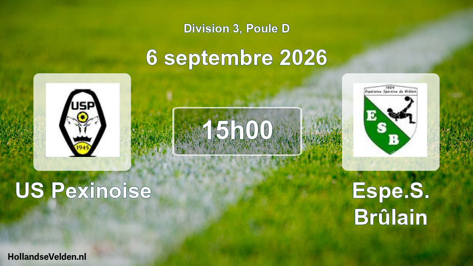 Match programmé: US Pexinoise - Espe.S. Brûlain (27 septembre 2026)