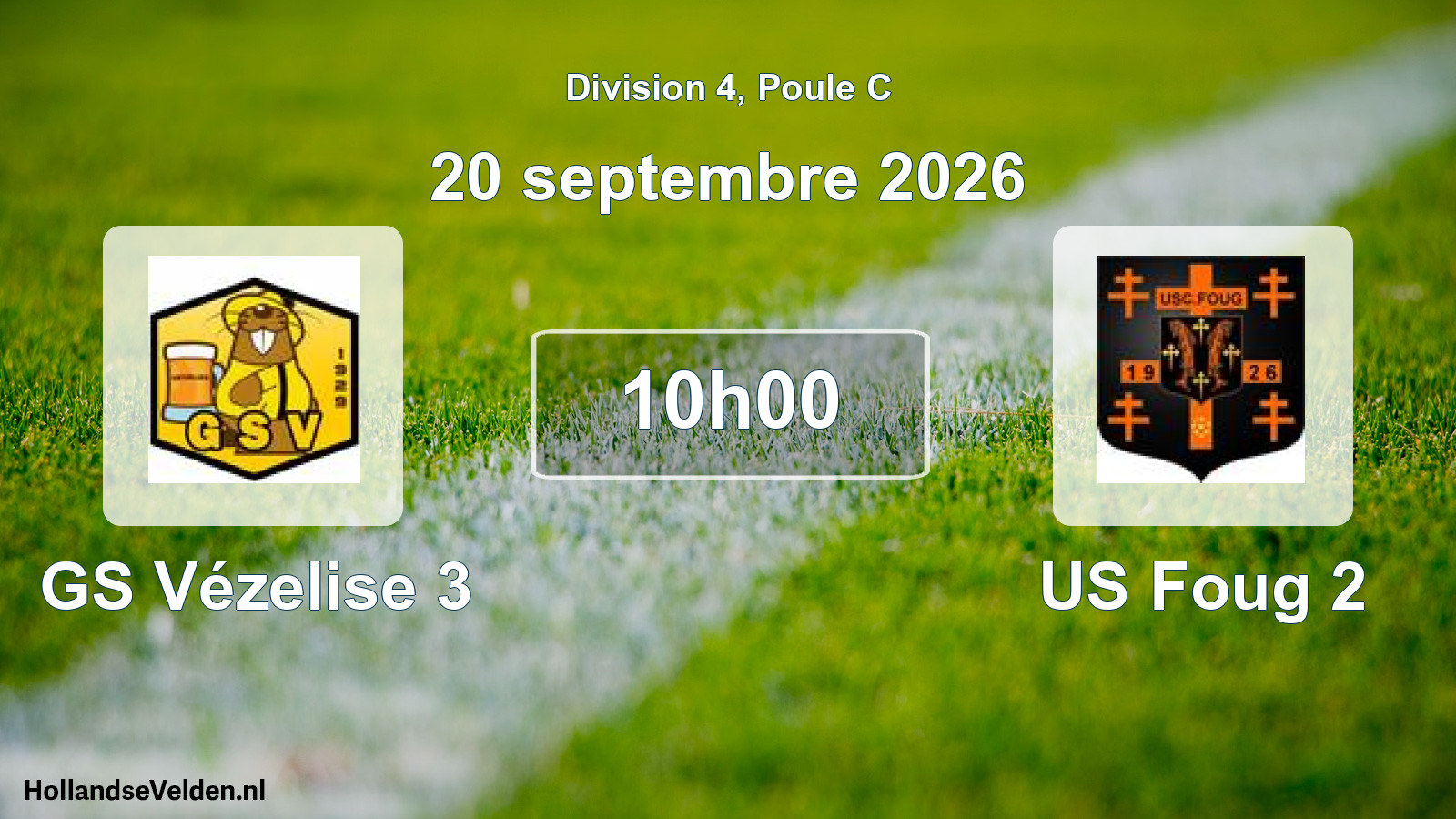 Match programmé: GS Vézelise 3 - US Foug 2 (20 septembre 2026)