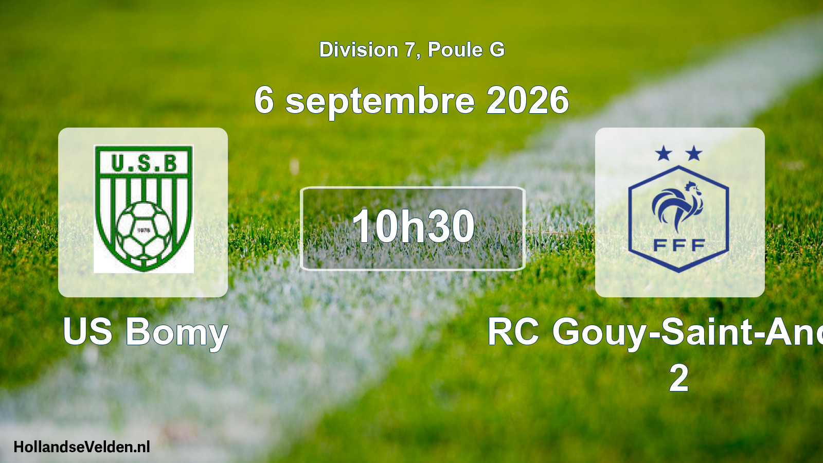Match programmé: US Bomy - RC Gouy-Saint-André 2 (6 septembre 2026)