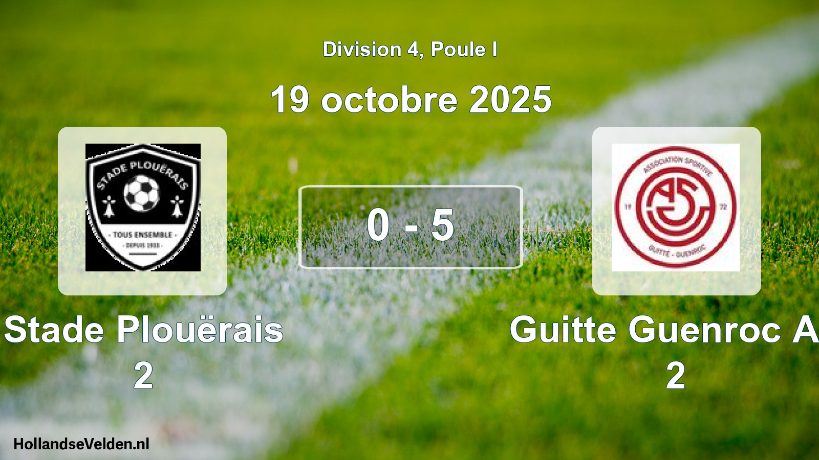 Total number of matches played: Stade Plouërais 2 - Guitte Guenroc AS 2 0 - 5 (19 October 2025)
