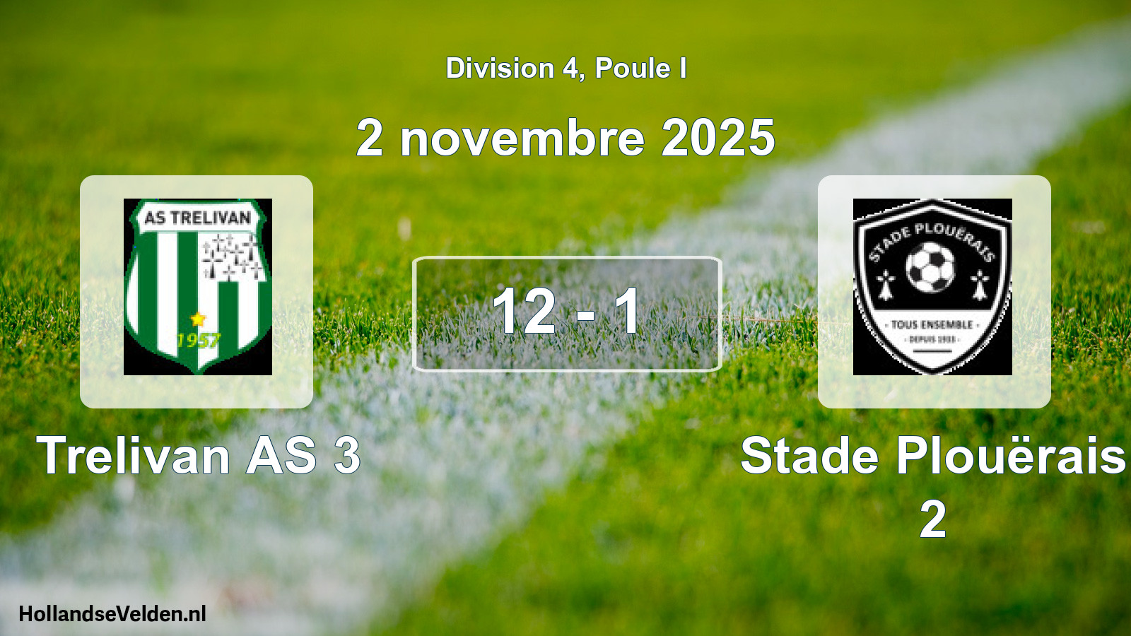Gespeelde wedstrijd: Trelivan AS 3 - Stade Plouërais 2 12 - 1 (2 november 2025)