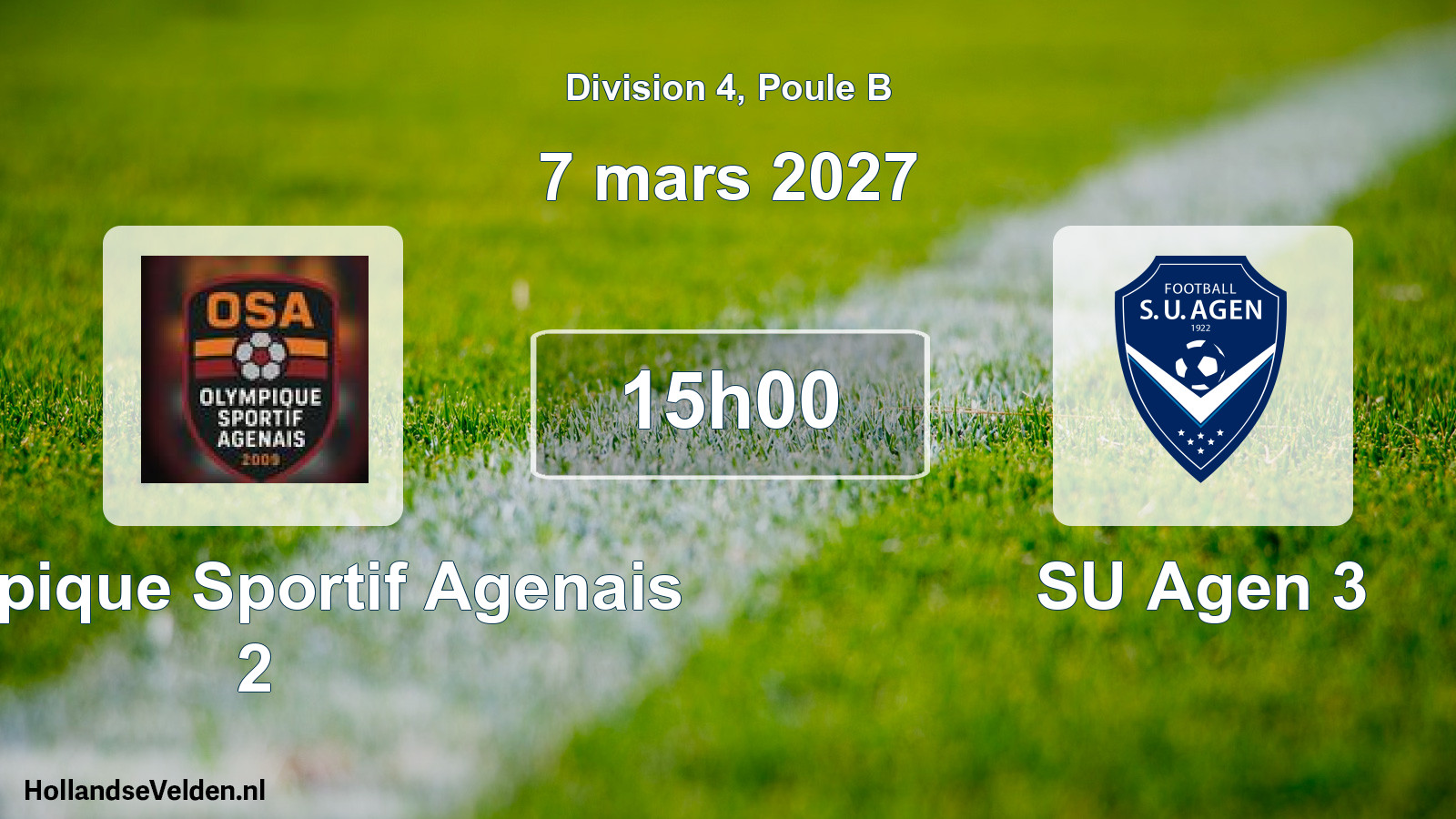Scheduled Match: Olympique Sportif Agenais 2 - SU Agen 3 (7 March 2027)