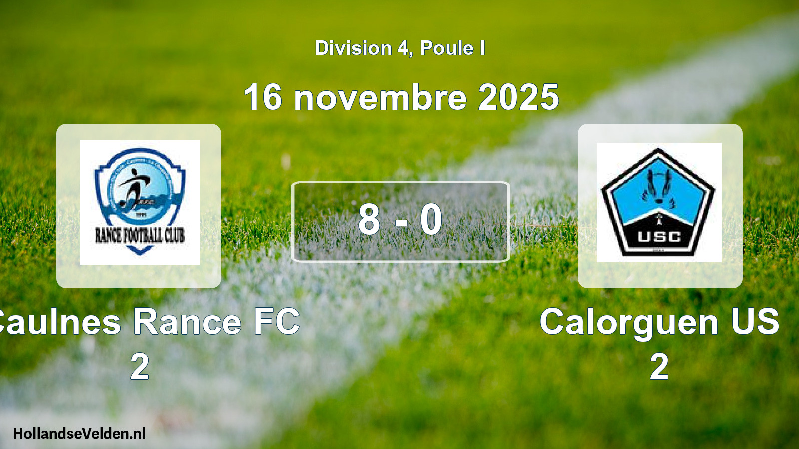 Gespeelde wedstrijd: Caulnes Rance FC 2 - Calorguen US 2 8 - 0 (16 november 2025)