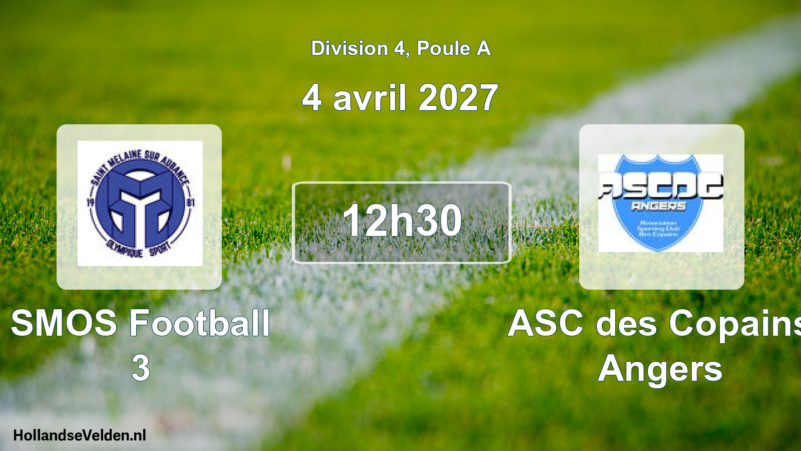 Scheduled Match: SMOS Football 3 - ASC des Copains Angers (4 April 2027)