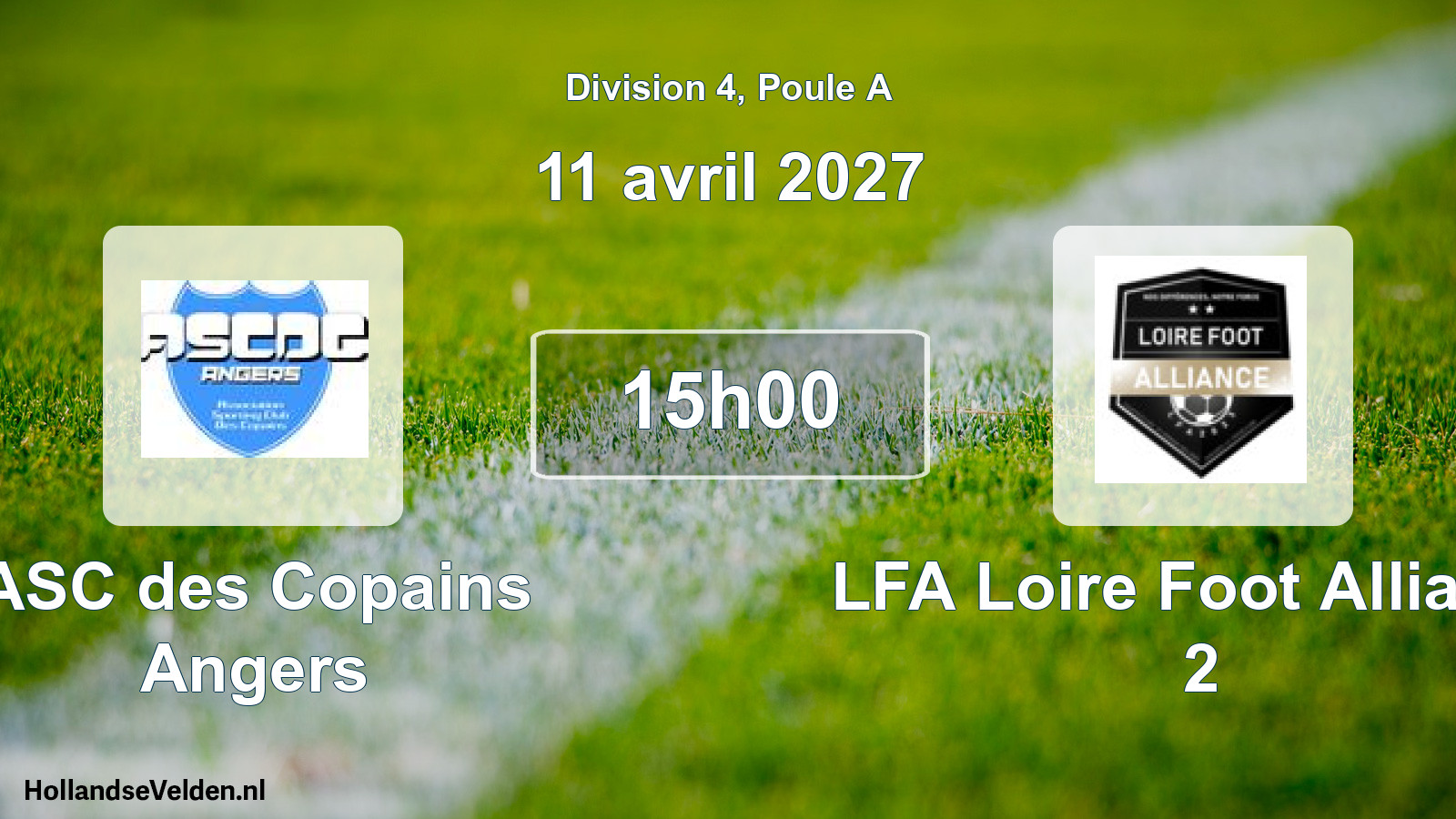 Scheduled Match: ASC des Copains Angers - LFA Loire Foot Alliance 2 (11 April 2027)