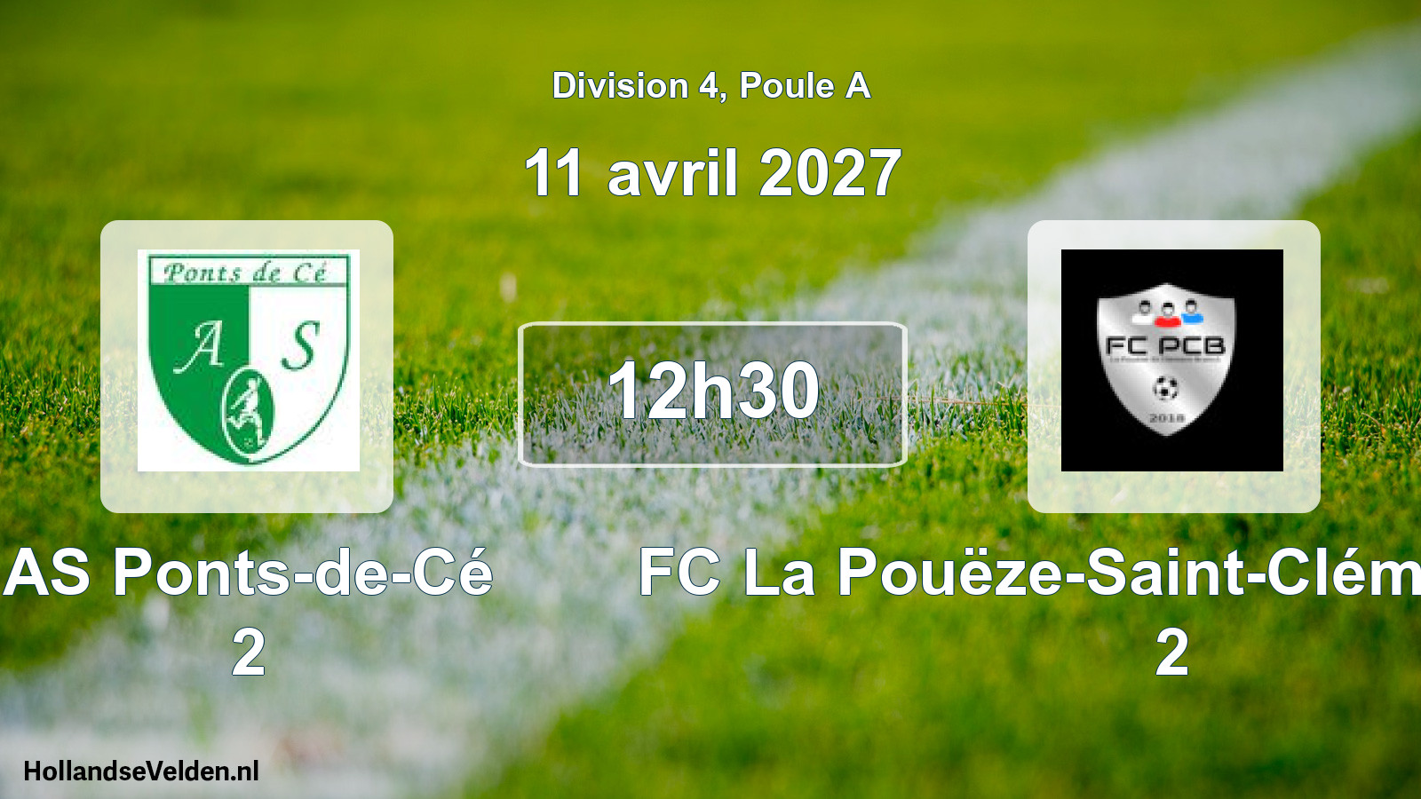 Scheduled Match: AS Ponts-de-Cé 2 - FC La Pouëze-Saint-Clément-Brain 2 (11 April 2027)
