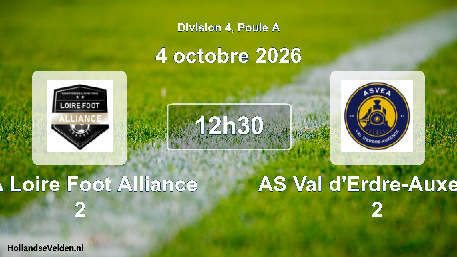 Geplande wedstrijd: LFA Loire Foot Alliance 2 - AS Val d'Erdre-Auxence 2 (4 oktober 2026)