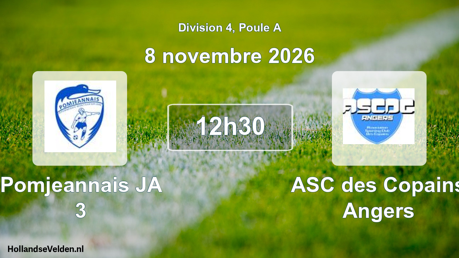 Match programmé: Pomjeannais JA 3 - ASC des Copains Angers (8 novembre 2026)