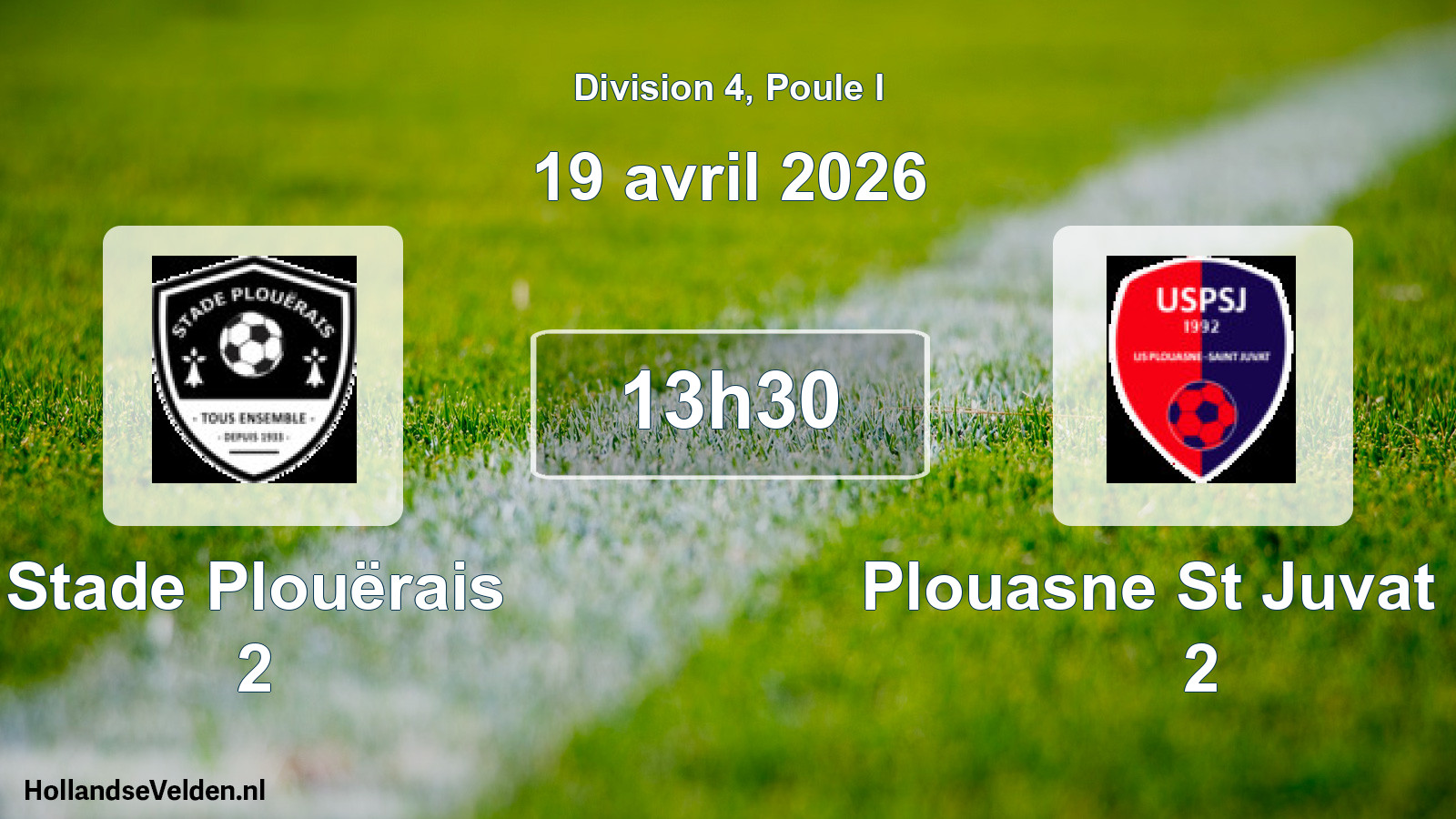 Geplande wedstrijd: Stade Plouërais 2 - Plouasne St Juvat US 2 (19 april 2026)