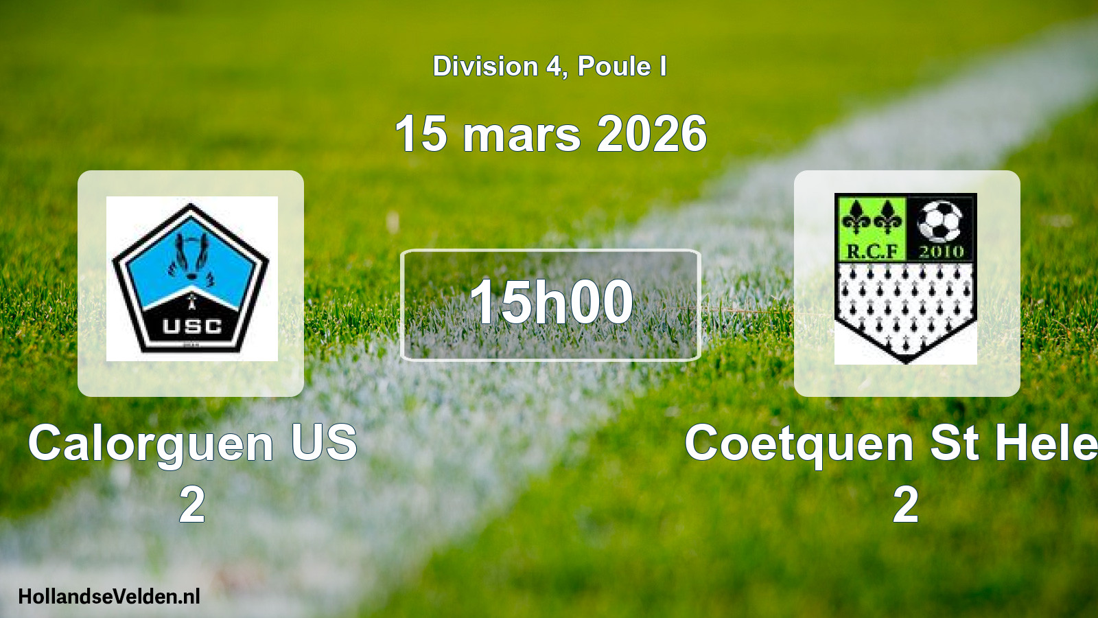 Geplande wedstrijd: Calorguen US 2 - Coetquen St Helen 2 (15 maart 2026)