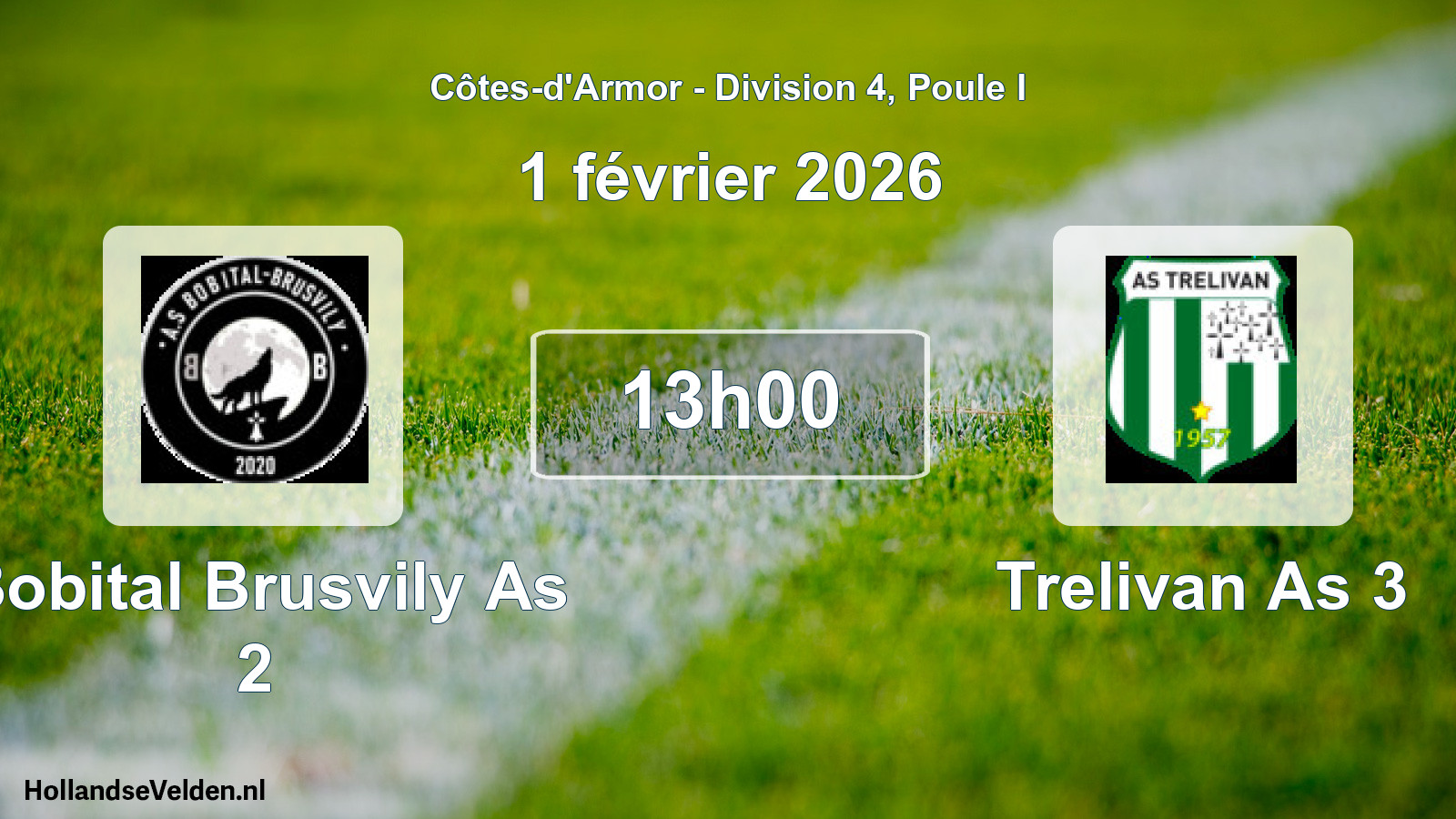 Geplande wedstrijd: Bobital Brusvily As 2 - Trelivan As 3 (1 février 2026)