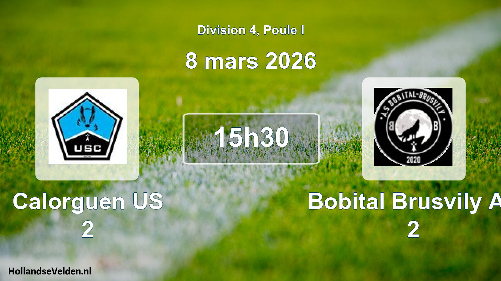 Match programmé: Calorguen US 2 - Bobital Brusvily AS 2 (8 mars 2026)