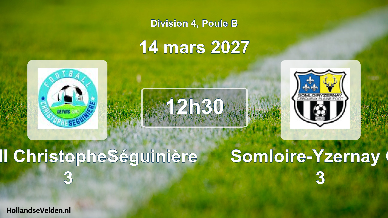 Match programmé: Football ChristopheSéguinière 3 - Somloire-Yzernay CP 3 (14 mars 2027)