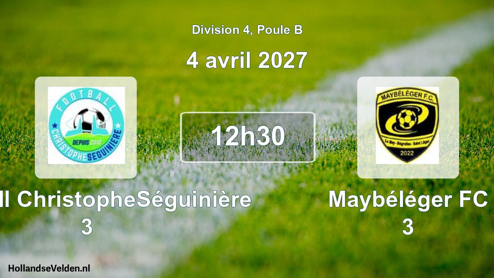 Geplande wedstrijd: Football ChristopheSéguinière 3 - Maybéléger FC 3 (4 april 2027)