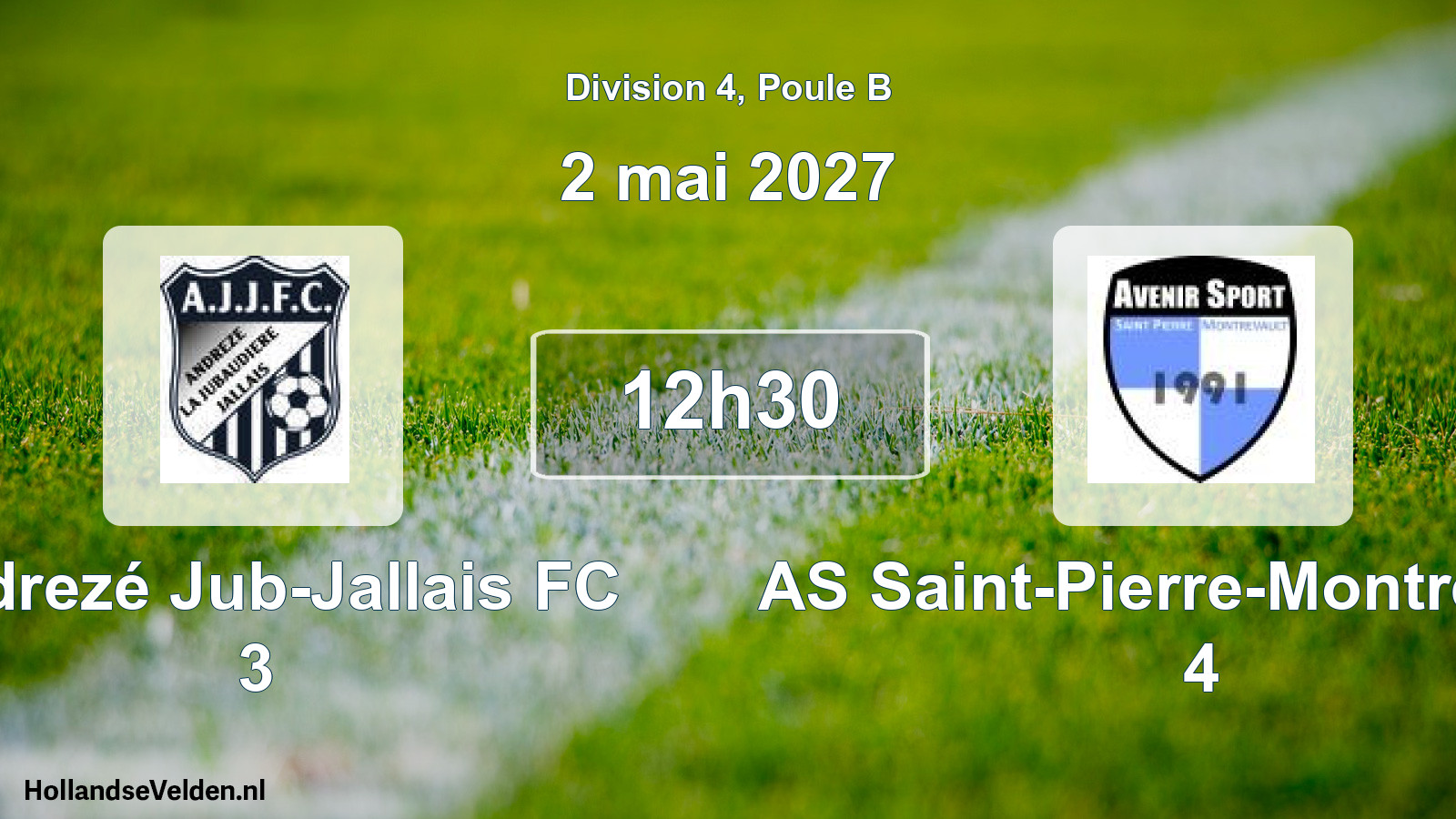 Geplande wedstrijd: Andrezé Jub-Jallais FC 3 - AS Saint-Pierre-Montrevault 4 (2 mei 2027)