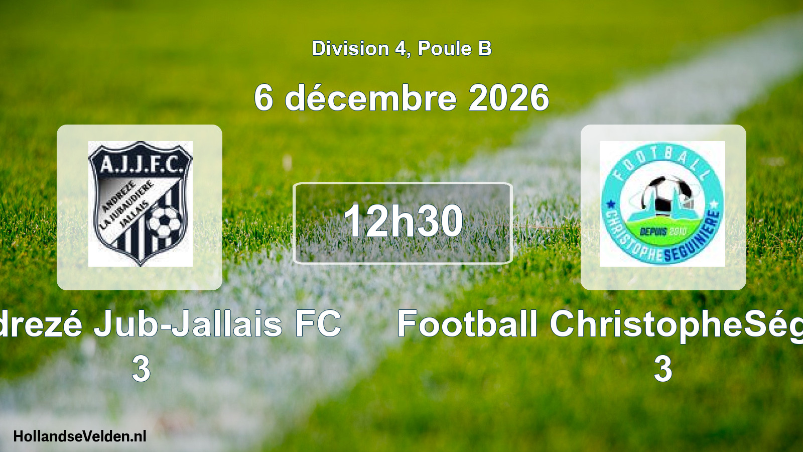 Geplande wedstrijd: Andrezé Jub-Jallais FC 3 - Football ChristopheSéguinière 3 (6 december 2026)