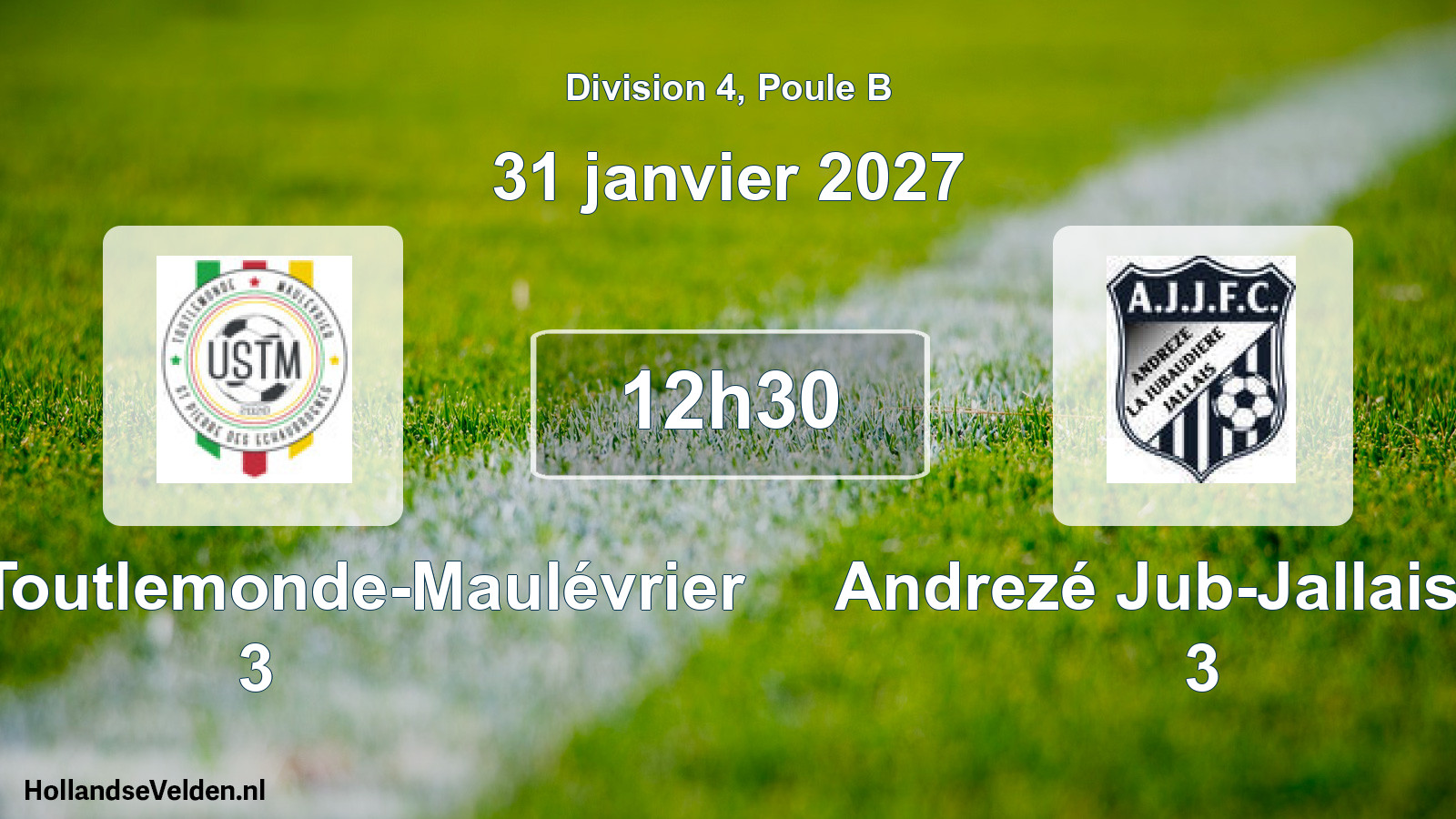 Geplande wedstrijd: USTM Toutlemonde-Maulévrier 3 - Andrezé Jub-Jallais FC 3 (31 januari 2027)