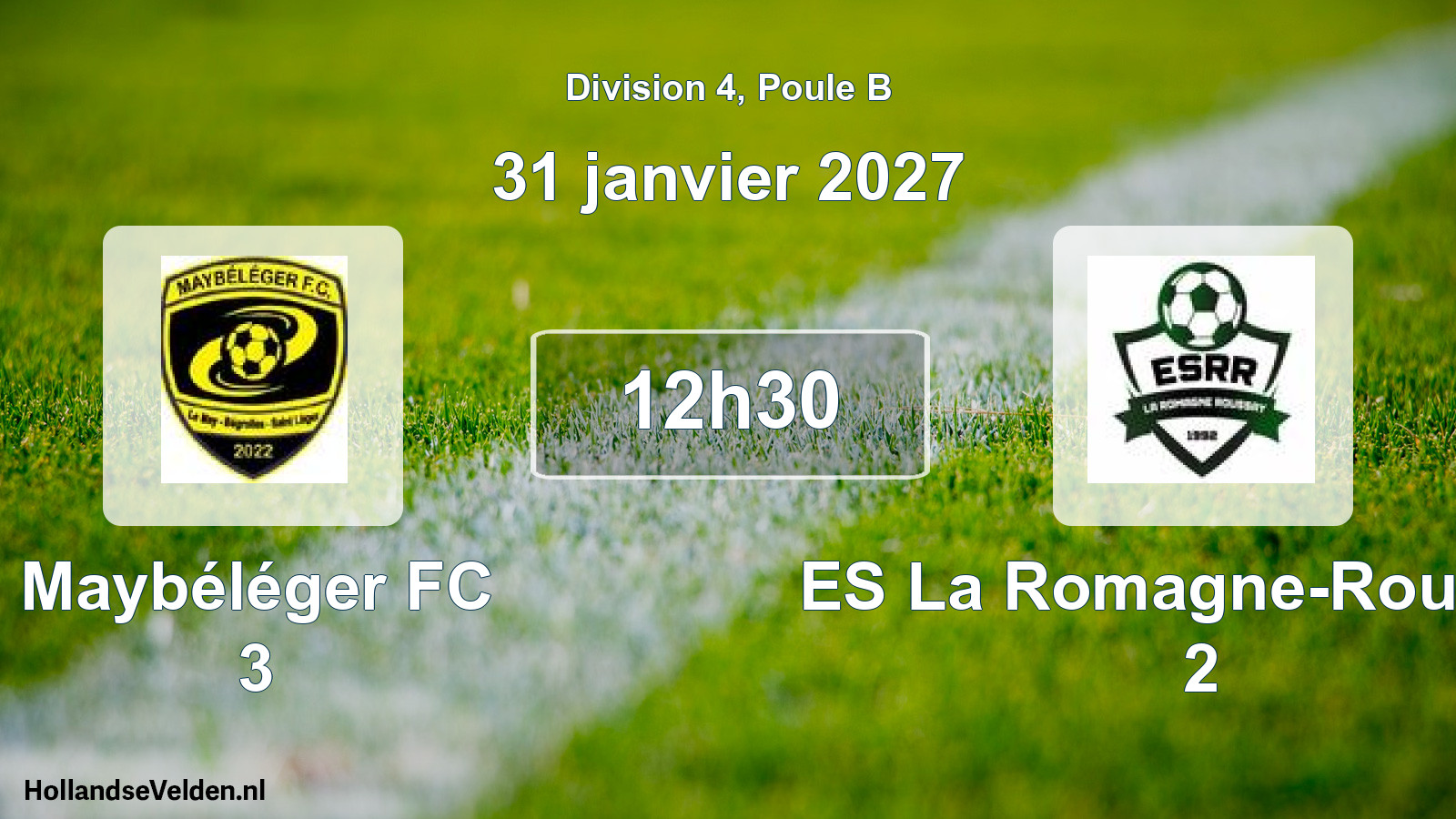 Geplande wedstrijd: Maybéléger FC 3 - ES La Romagne-Roussay 2 (31 januari 2027)