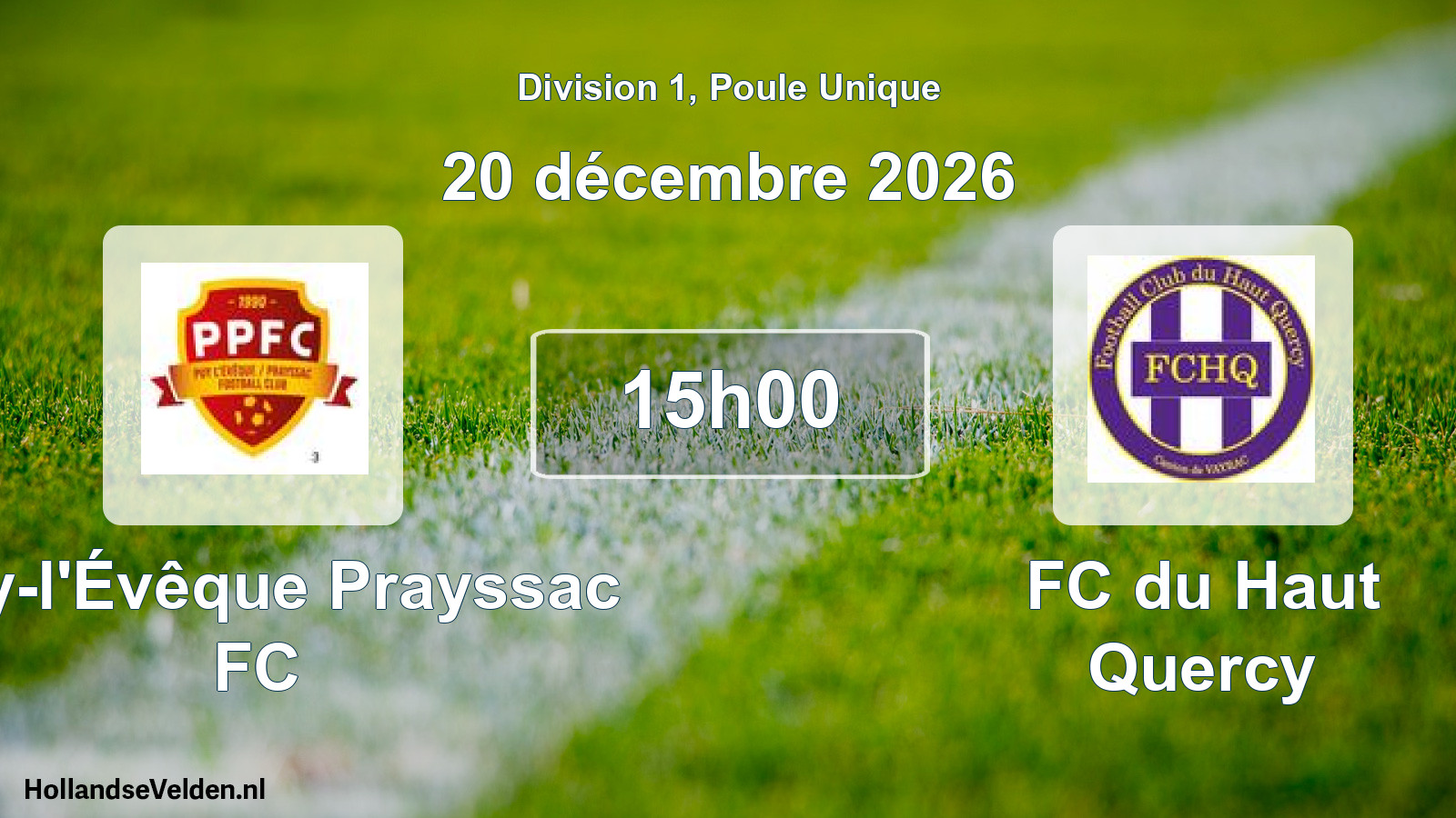 Geplande wedstrijd: Puy-l'Évêque Prayssac FC - FC du Haut Quercy (20 december 2026)