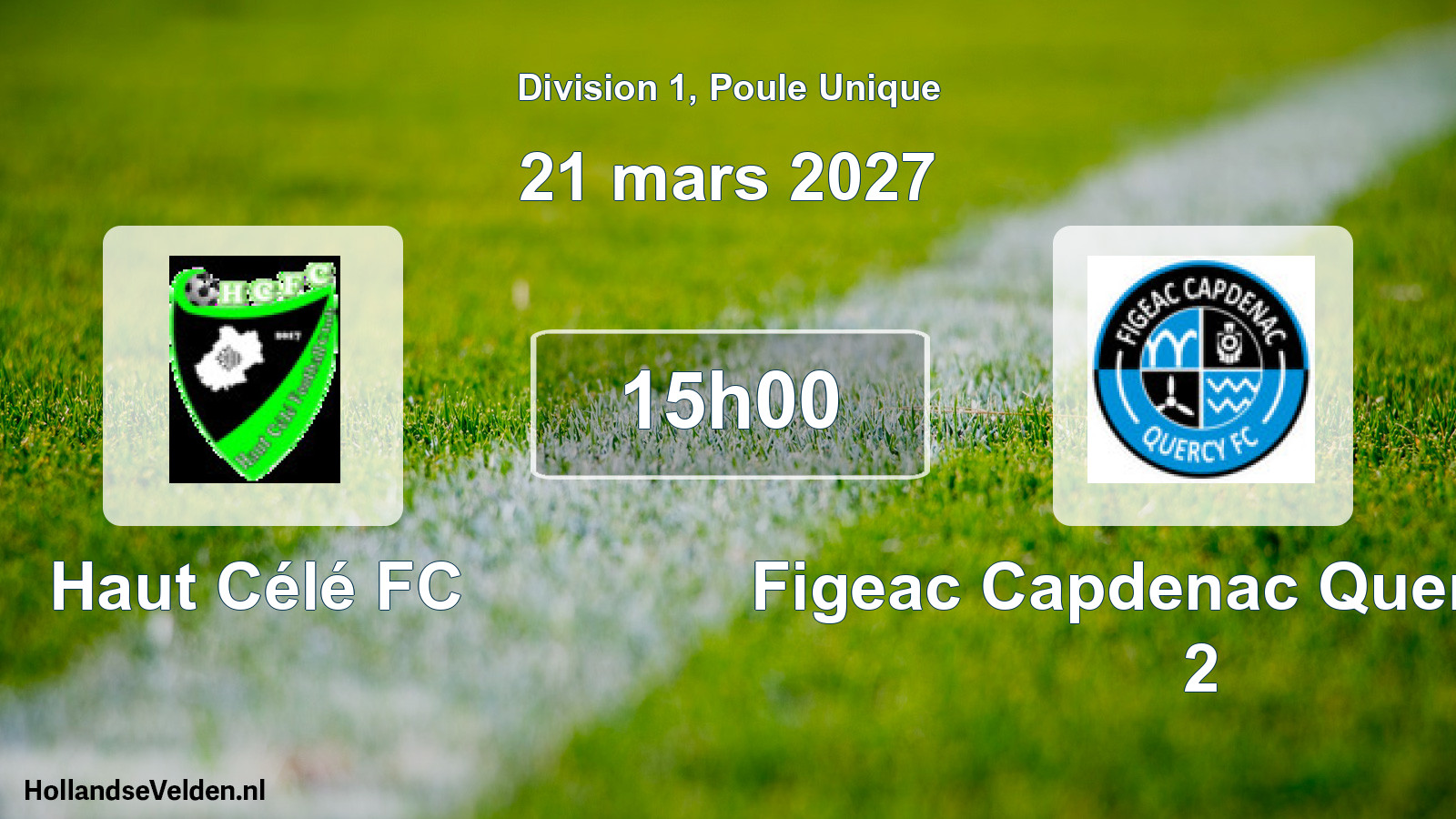 Match programmé: Haut Célé FC - Figeac Capdenac Quercy FC 2 (20 mars 2027)