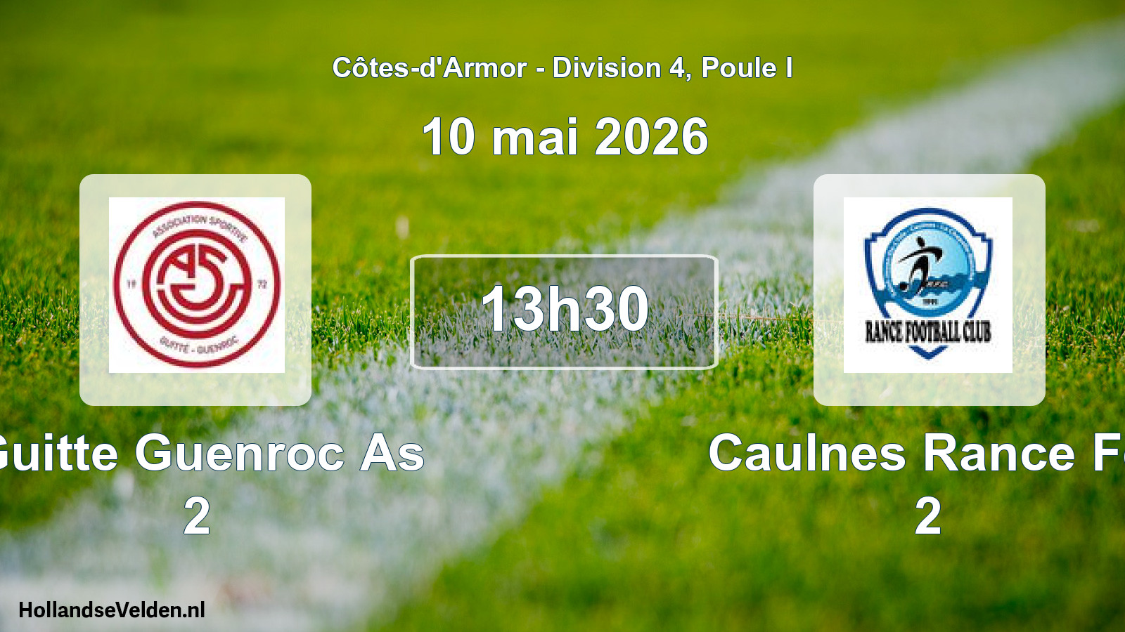 Geplande wedstrijd: Guitte Guenroc As 2 - Caulnes Rance Fc 2 (10 mei 2026)