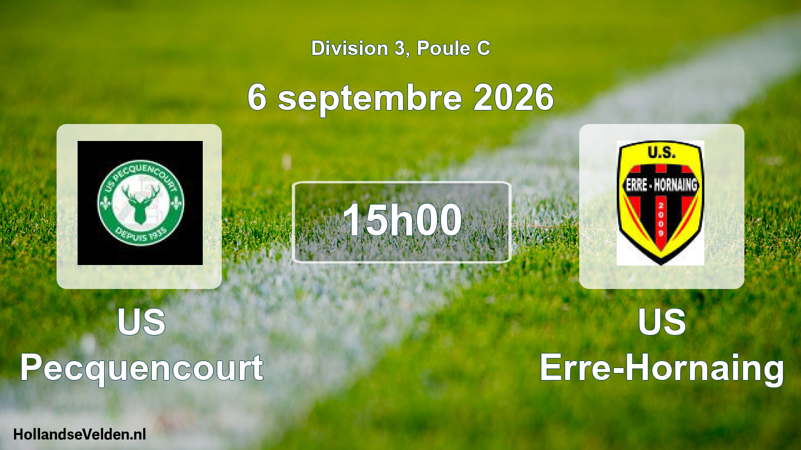 Scheduled Match: US Pecquencourt - US Erre-Hornaing (6 September 2026)
