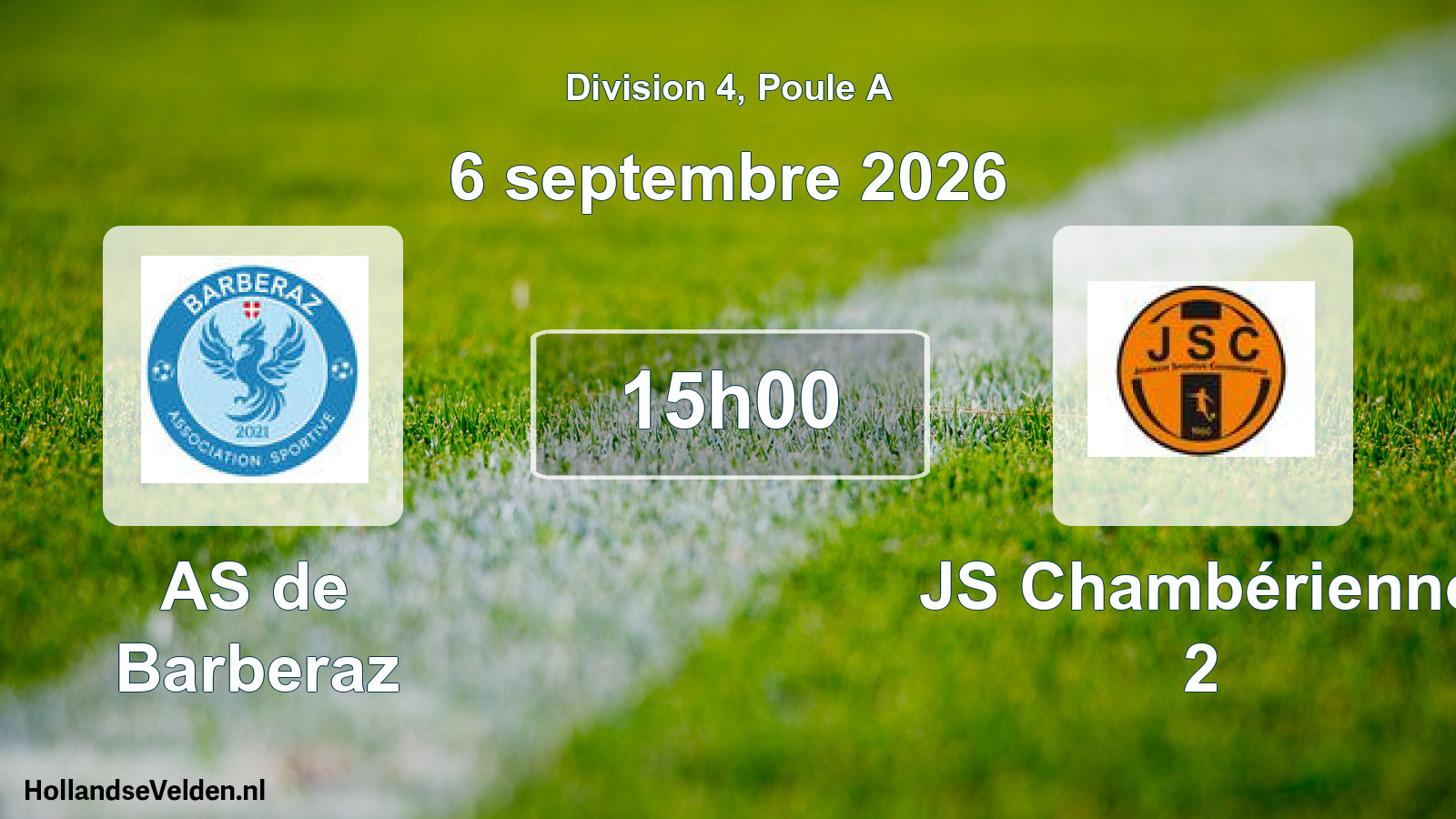 Match programmé: AS de Barberaz - JS Chambérienne 2 (6 septembre 2026)