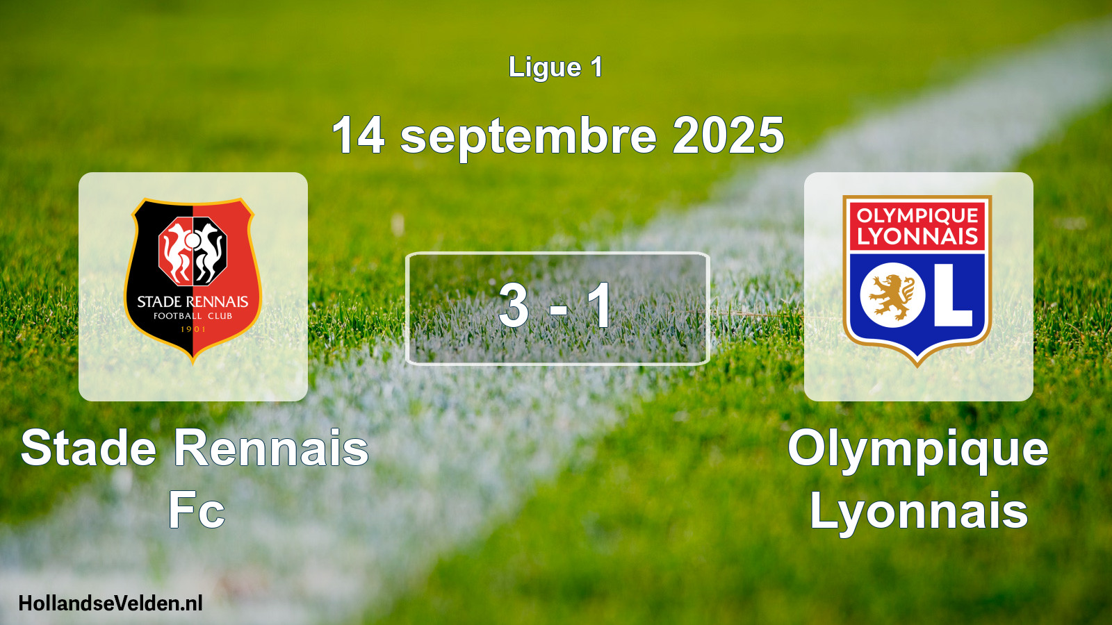 Gespeelde wedstrijd: Stade Rennais Fc - Olympique Lyonnais 3 - 1 (14 september 2025)