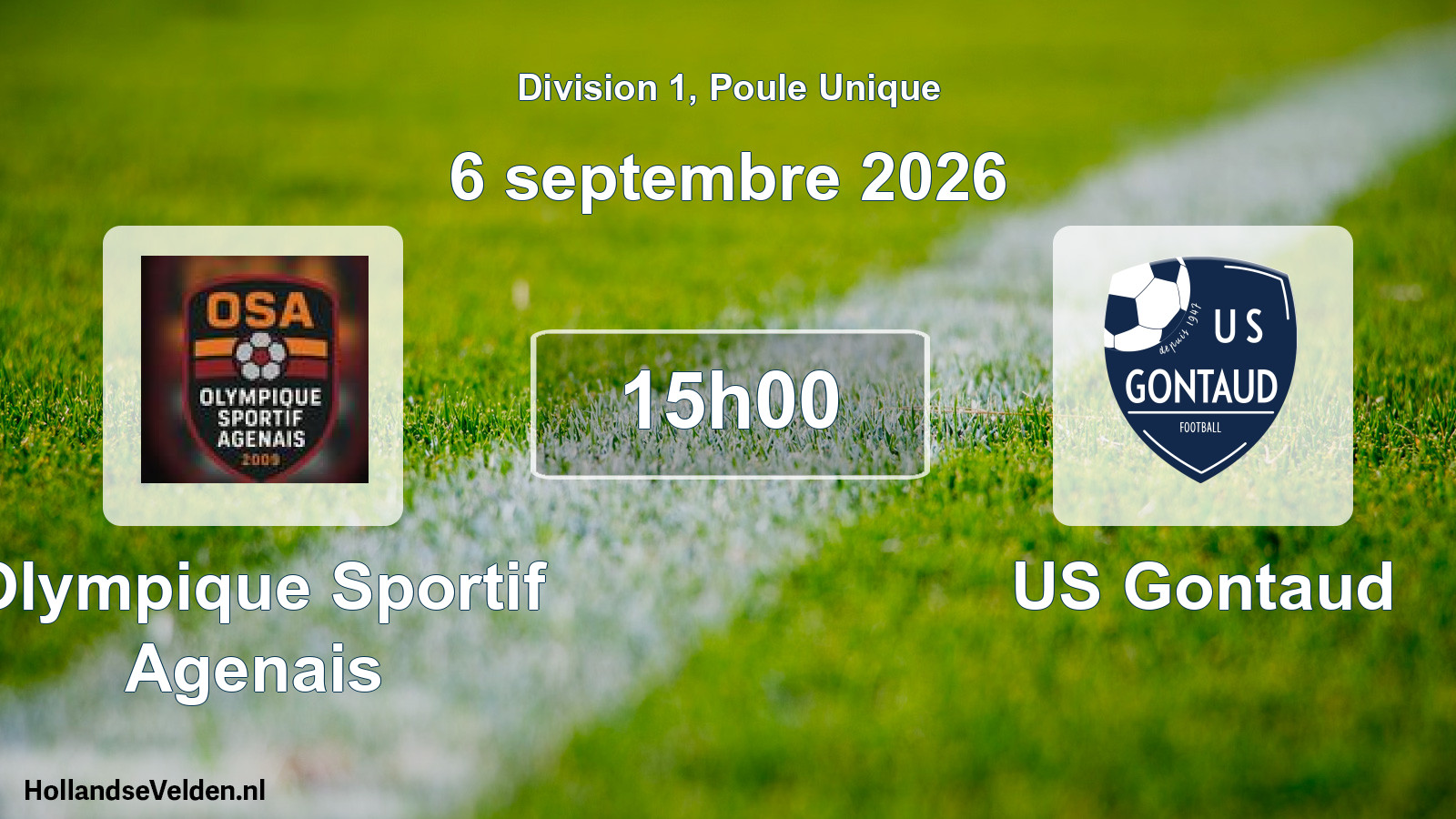 Geplande wedstrijd: Olympique Sportif Agenais - US Gontaud (6 september 2026)
