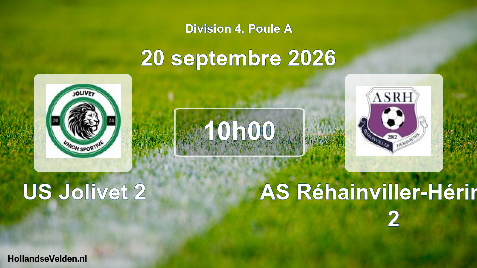 Match programmé: US Jolivet 2 - AS Réhainviller-Hériménil 2 (20 septembre 2026)