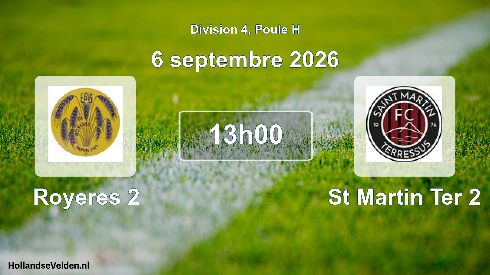 Scheduled Match: Royeres 2 - St Martin Ter 2 (6 September 2026)