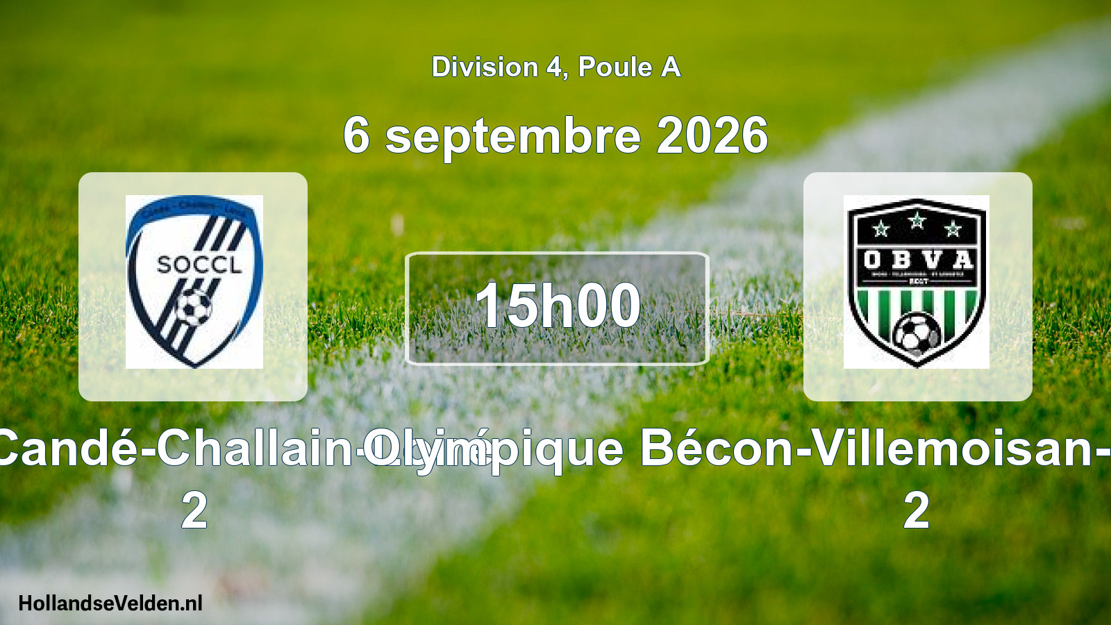 Scheduled Match: SO Candé-Challain-Loiré 2 - Olympique Bécon-Villemoisan-Saint-Augustin 2 (6 September 2026)