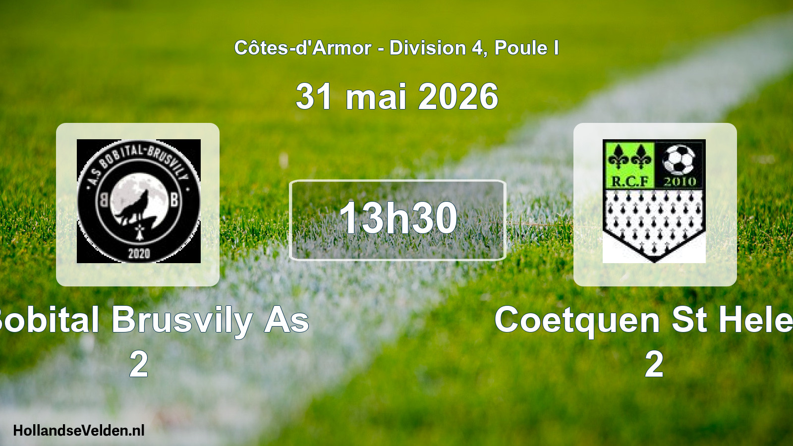 Geplande wedstrijd: Bobital Brusvily As 2 - Coetquen St Helen 2 (31 mai 2026)