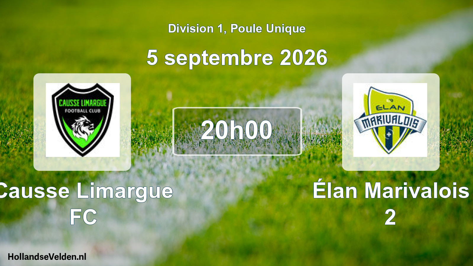 Match programmé: Causse Limargue FC - Élan Marivalois 2 (5 septembre 2026)
