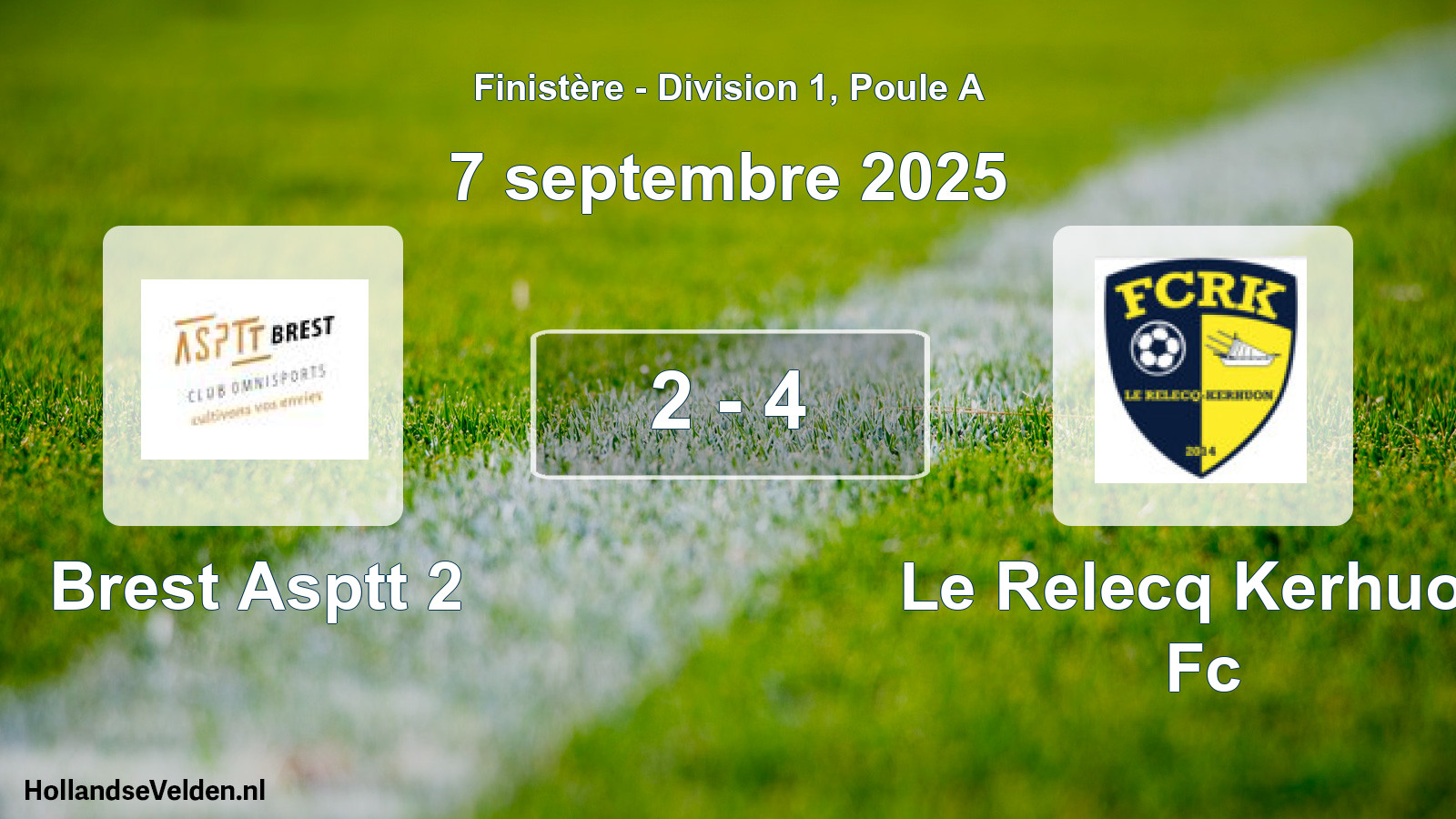 Total number of matches played: Brest Asptt 2 - Le Relecq Kerhuon Fc 2 - 4 (7 September 2025)