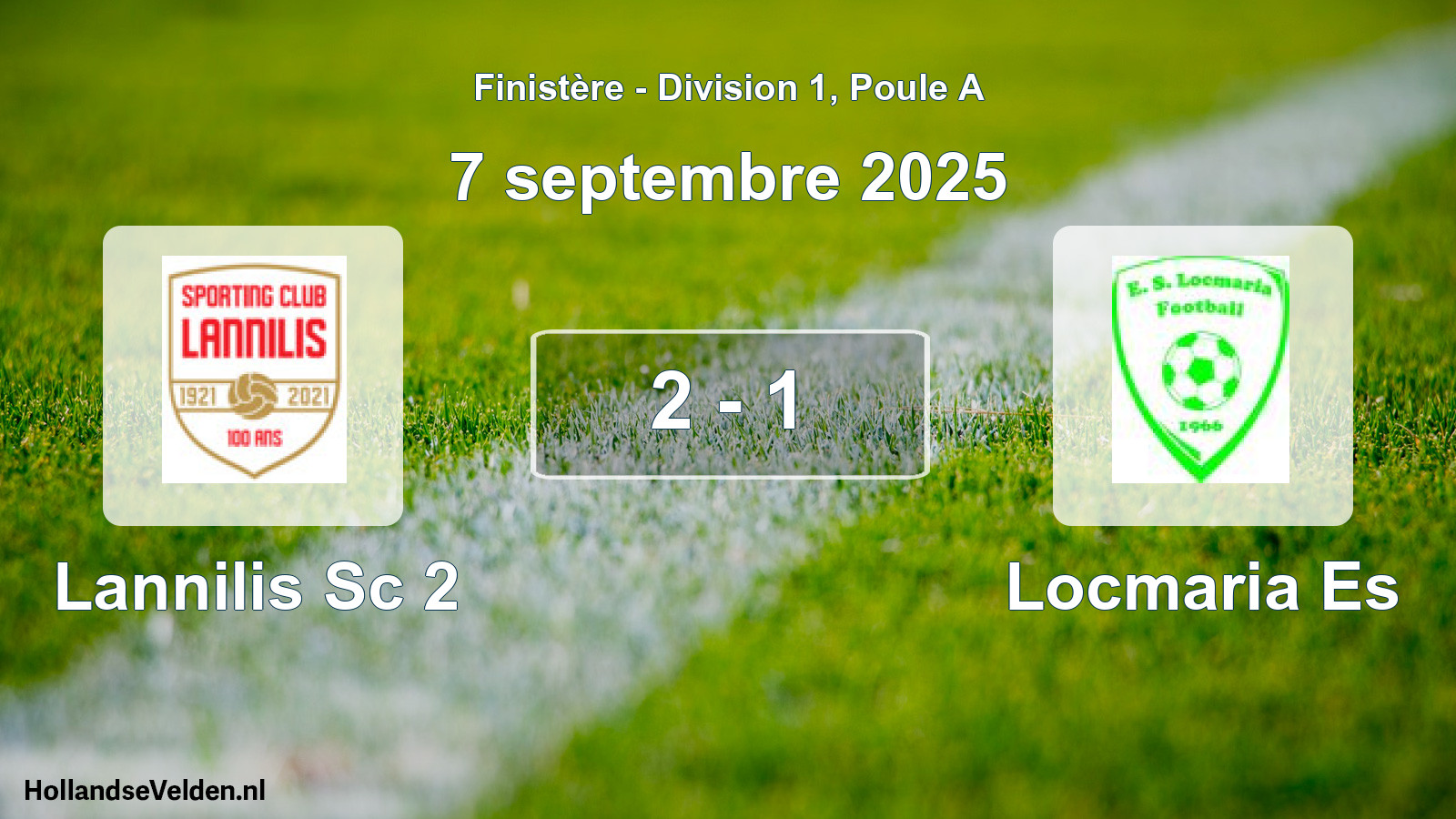 Gespeelde wedstrijd: Lannilis Sc 2 - Locmaria Es 2 - 1 (7 septembre 2025)