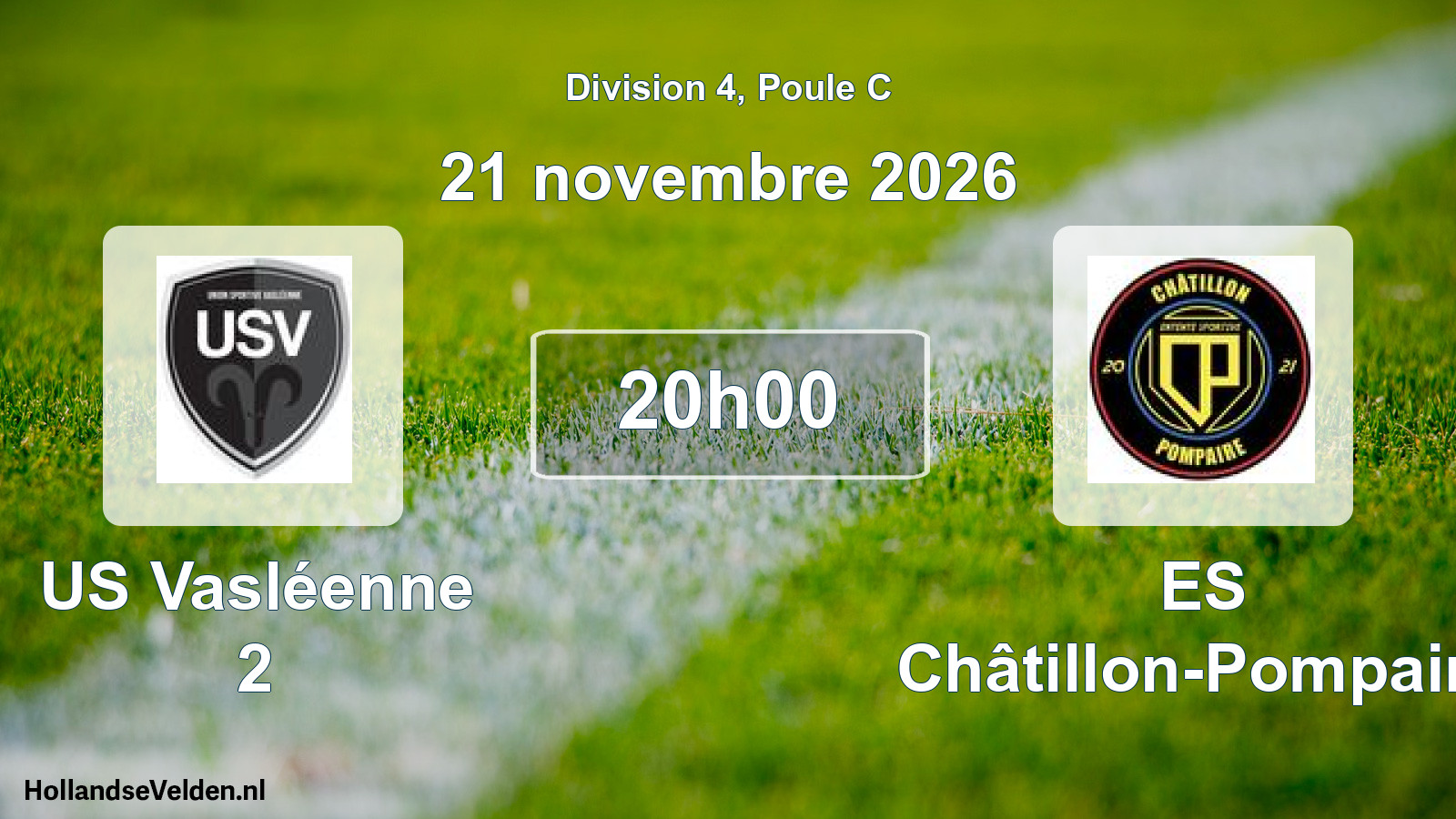 Scheduled Match: US Vasléenne 2 - ES Châtillon-Pompaire (21 November 2026)