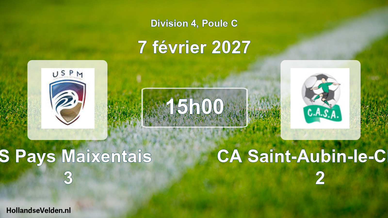 Scheduled Match: US Pays Maixentais 3 - CA Saint-Aubin-le-Cloud 2 (7 February 2027)
