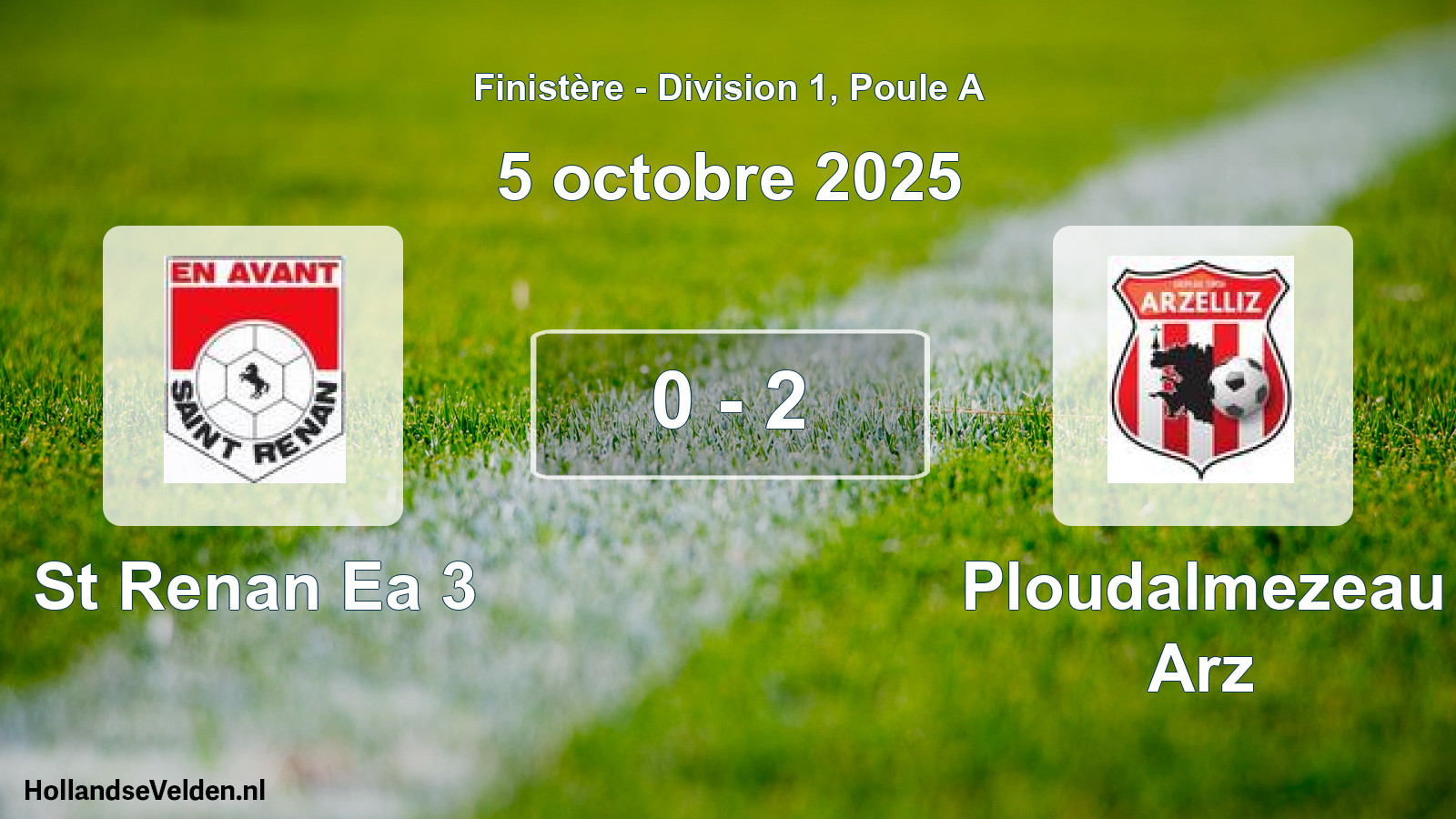Total number of matches played: St Renan Ea 3 - Ploudalmezeau Arz 0 - 2 (5 October 2025)