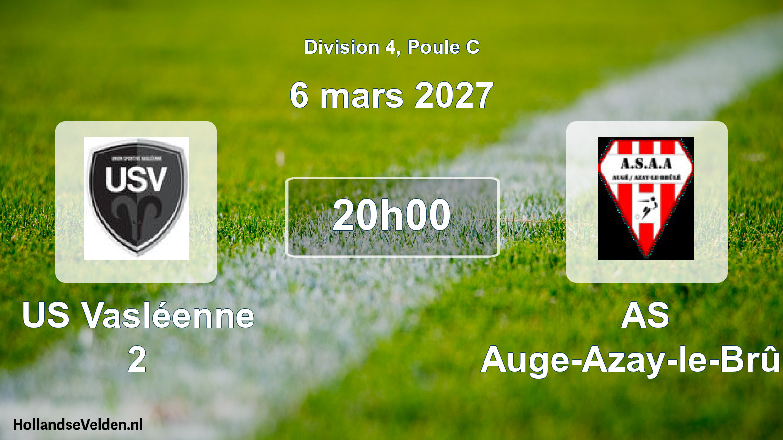 Scheduled Match: US Vasléenne 2 - AS Auge-Azay-le-Brûlé (6 March 2027)