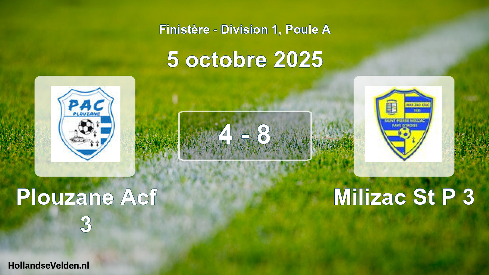 Gespeelde wedstrijd: Plouzane Acf 3 - Milizac St P 3 4 - 8 (5 oktober 2025)
