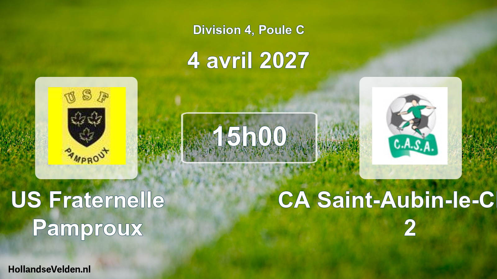 Scheduled Match: US Fraternelle Pamproux - CA Saint-Aubin-le-Cloud 2 (4 April 2027)